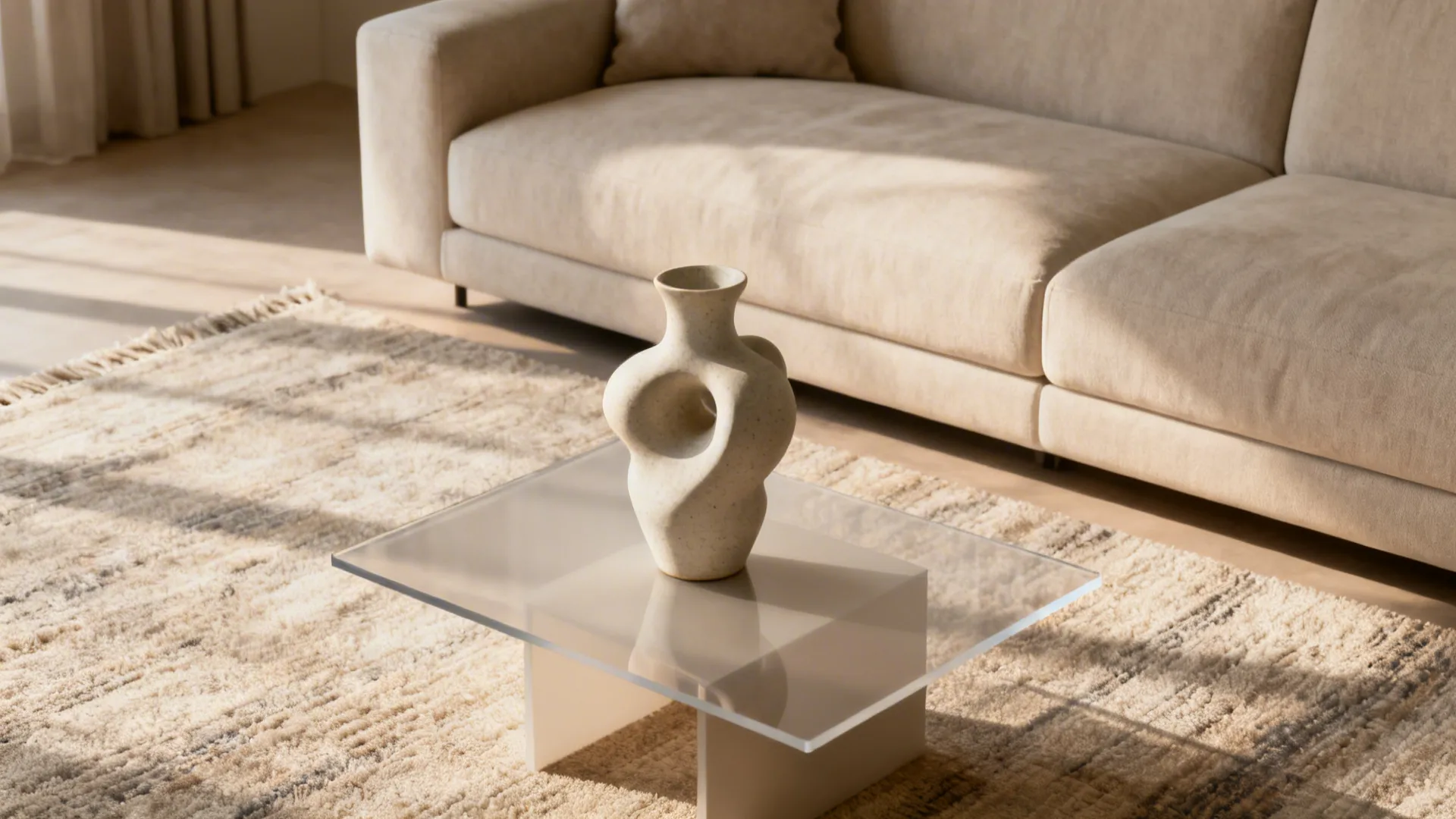 2. Sculptural centerpiece with negative space