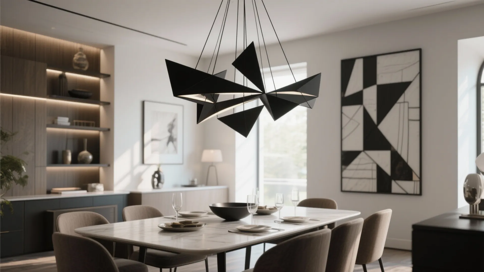 4. Sculptural Chandeliers