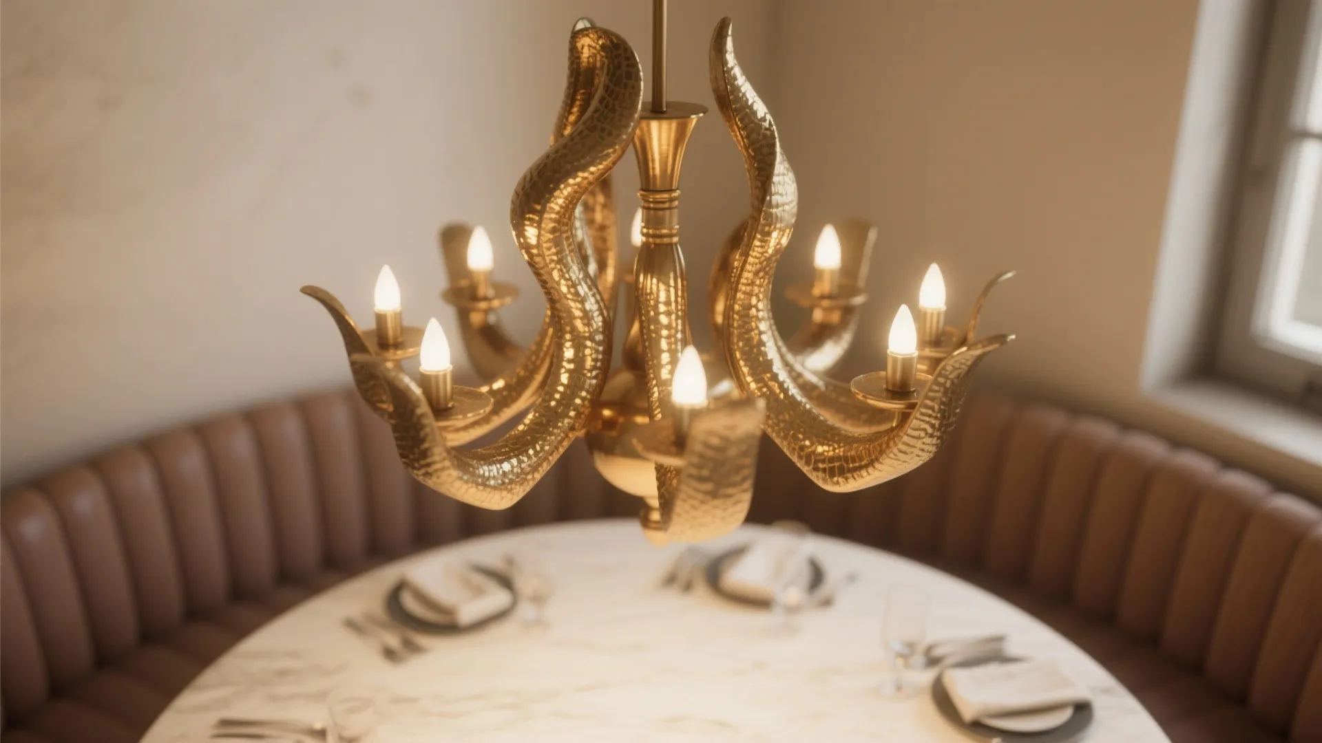 4. Statement Sculptural Chandelier