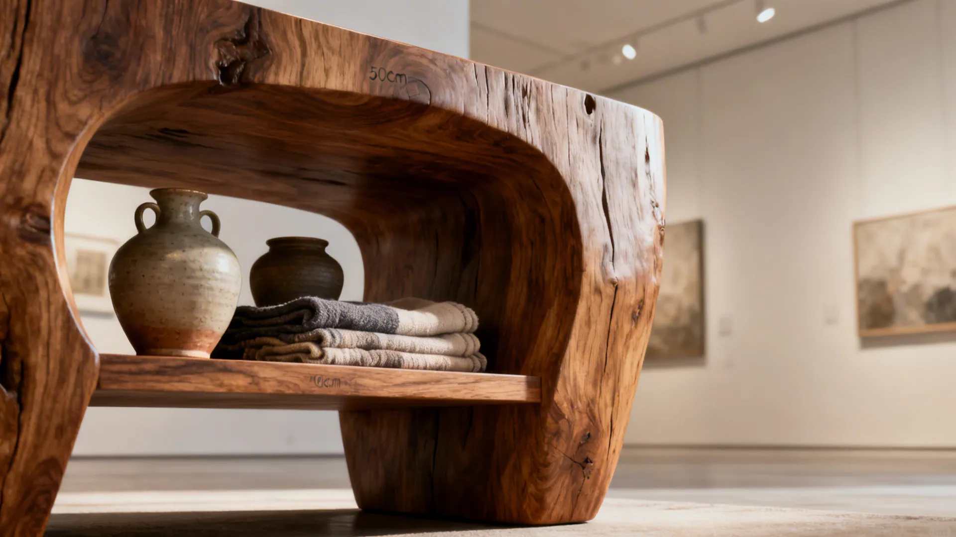 5. Use a large end table as a sculptural display and storage piece