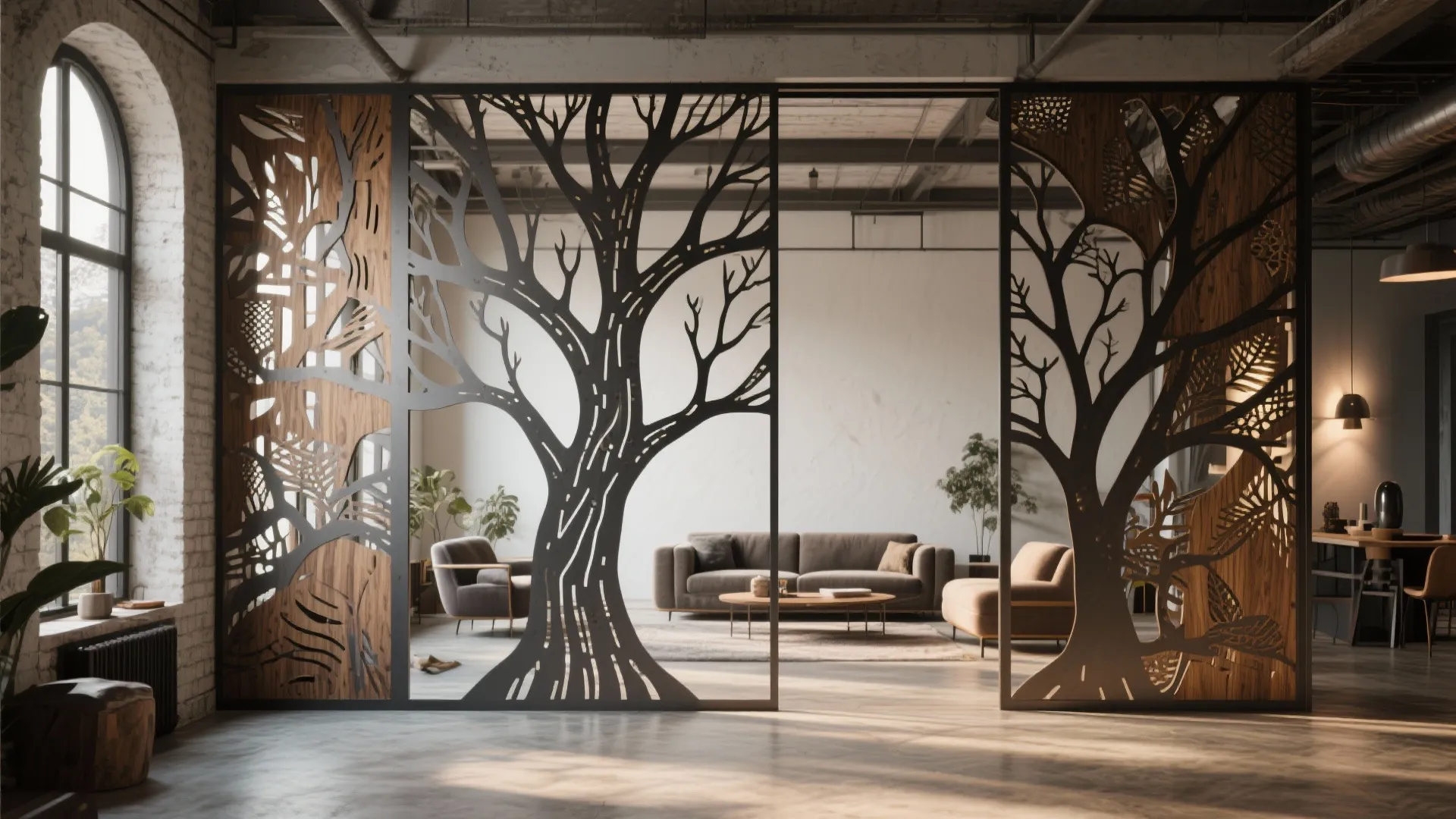 Sculptural Tree Room Divider: Three-Dimensional Drama