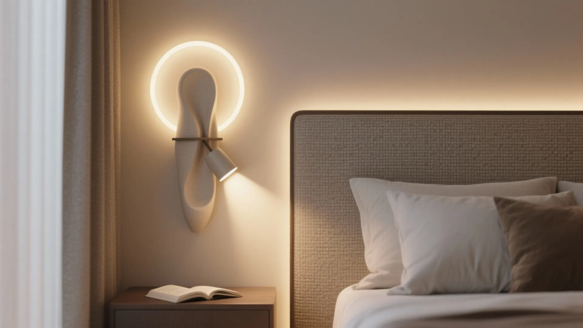 4) Sculptural wall sconces with dual-layer light
