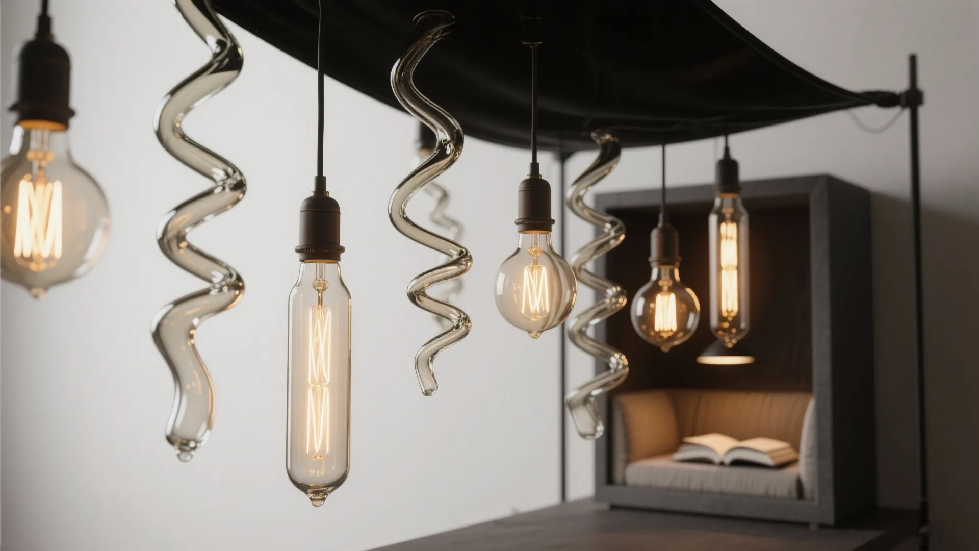 5. Sculptural Filament Bulbs as Art Pieces
