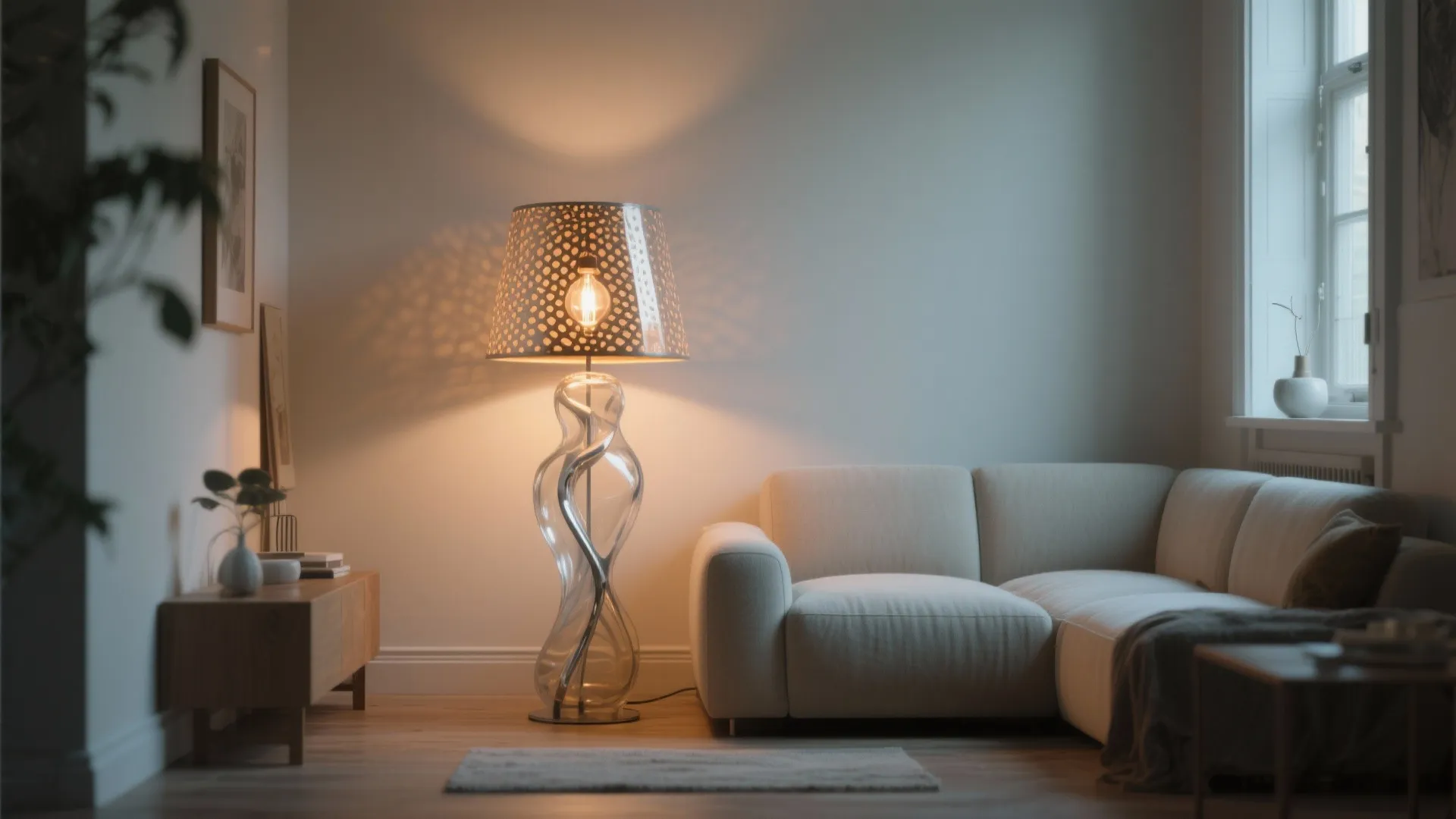 4. Sculptural statement lamps to define zones