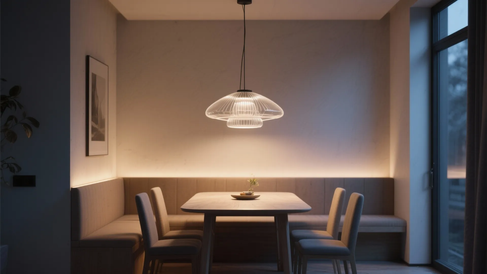 3. Sculptural Lighting Overhead