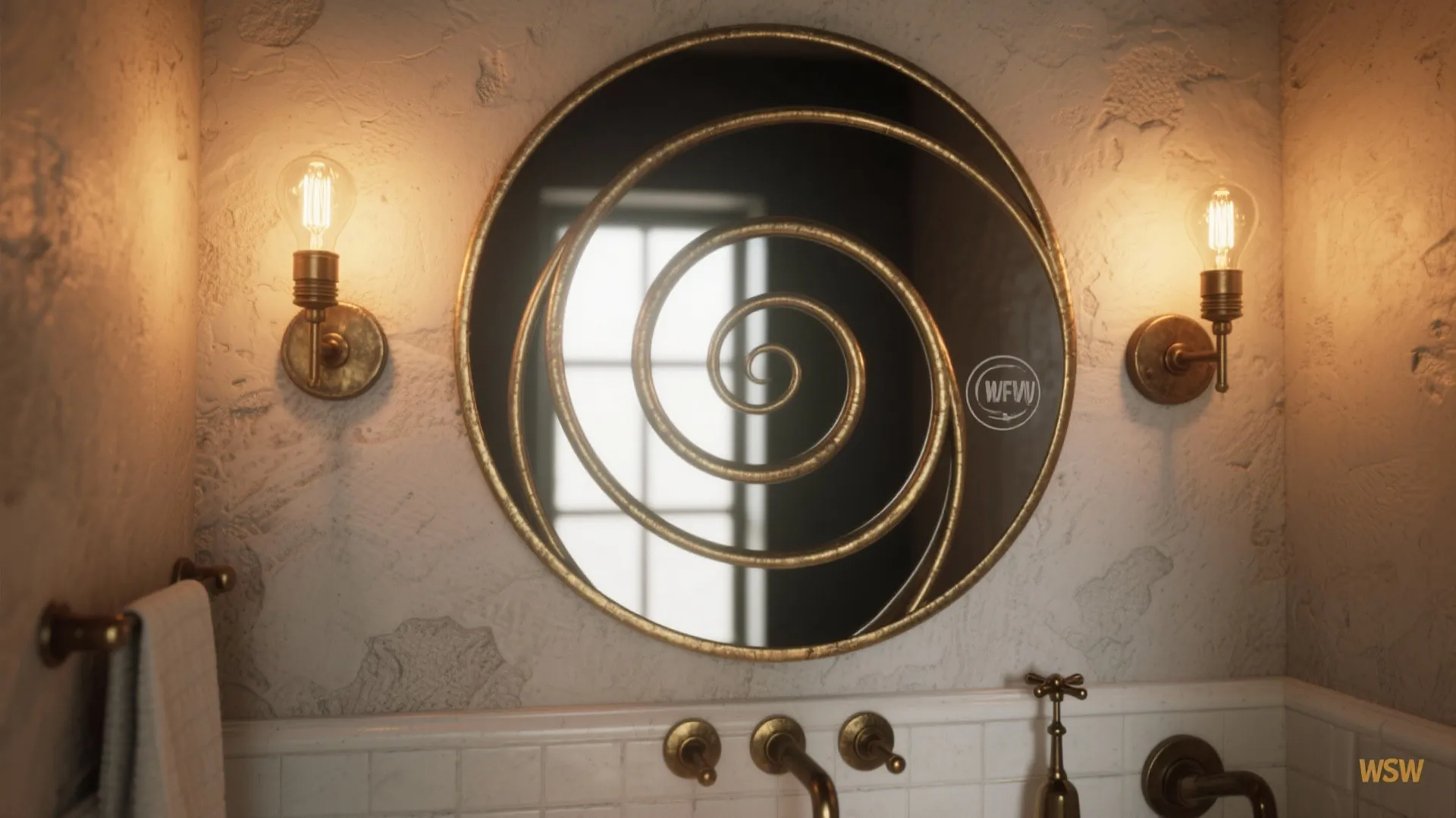 5. Eclectic Lighting and Sculptural Mirrors