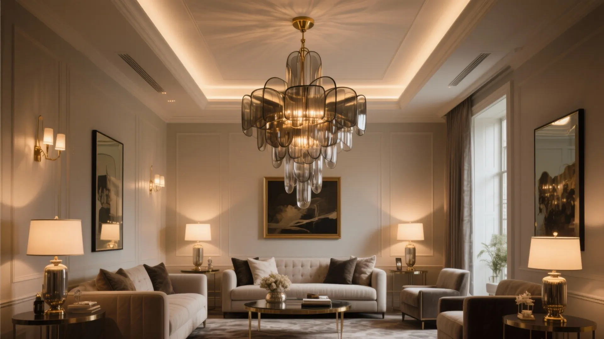 Statement Lighting as the Focal Sculpture