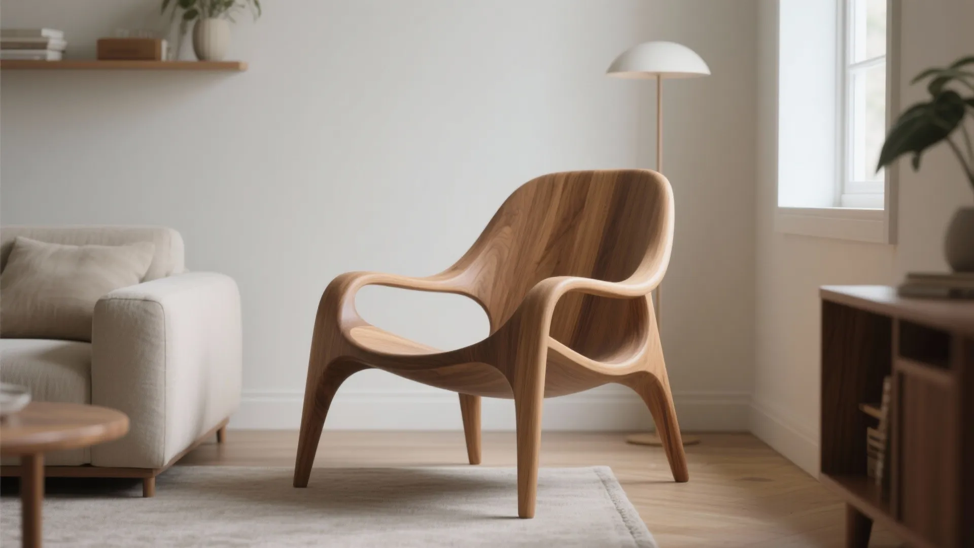 10. Sculptural Wooden Armchair