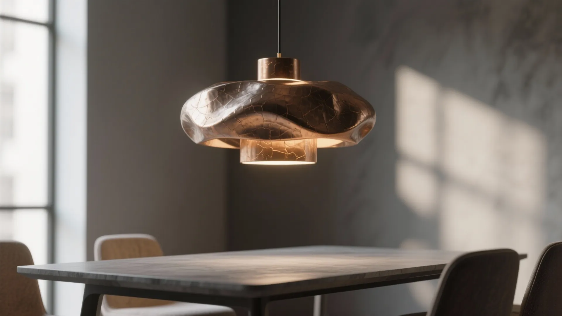 2. Add a sculptural light fixture for focal interest