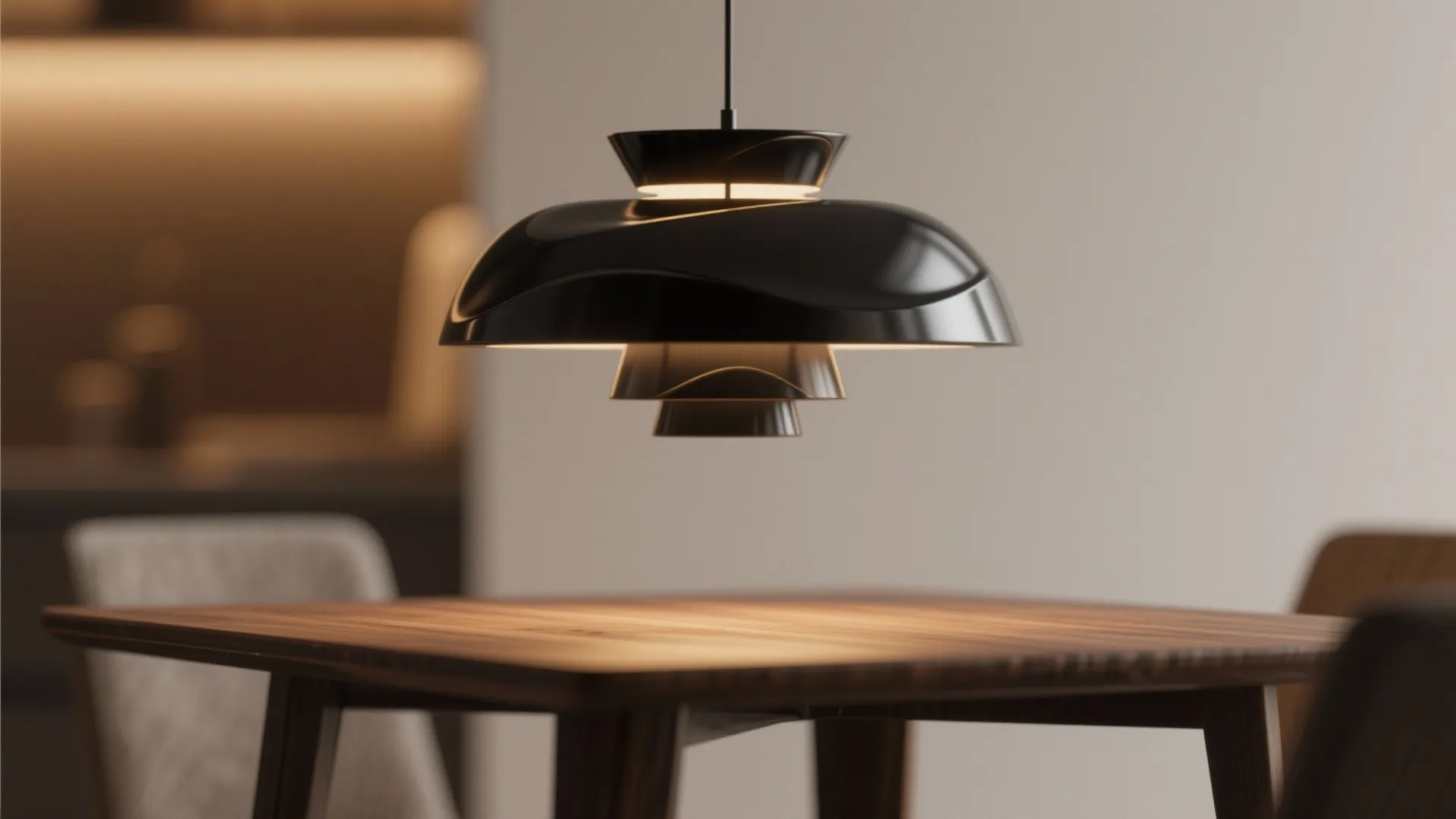 1. Sculptural pendant for compact tables