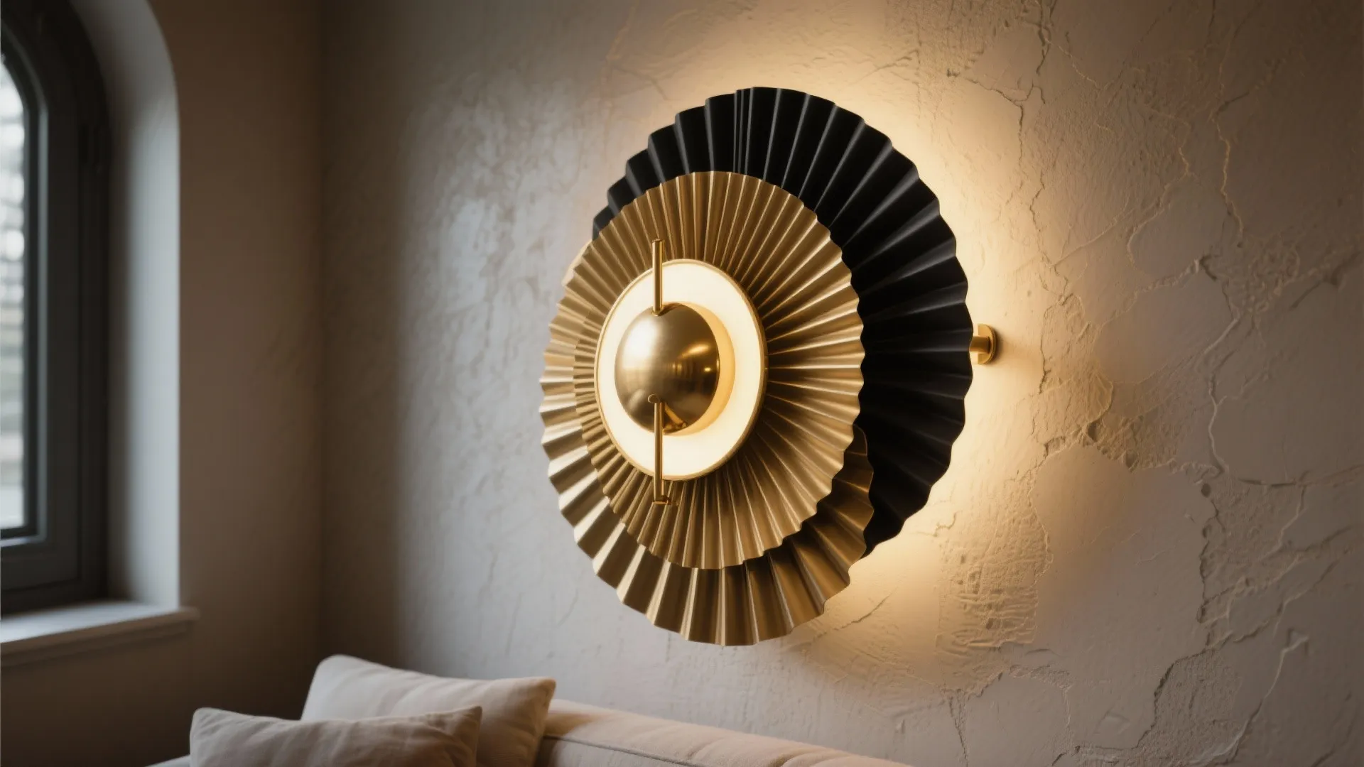 5. Sculptural Round Sconces as Statement Pieces
