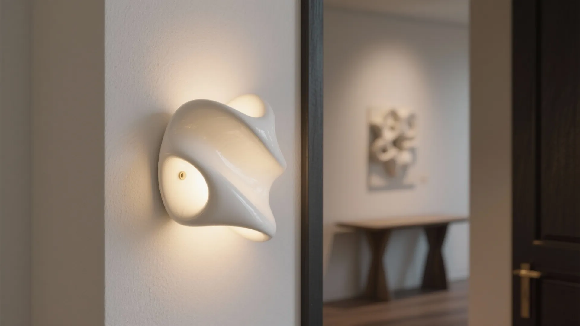 4. Statement sculptural white sconce as art