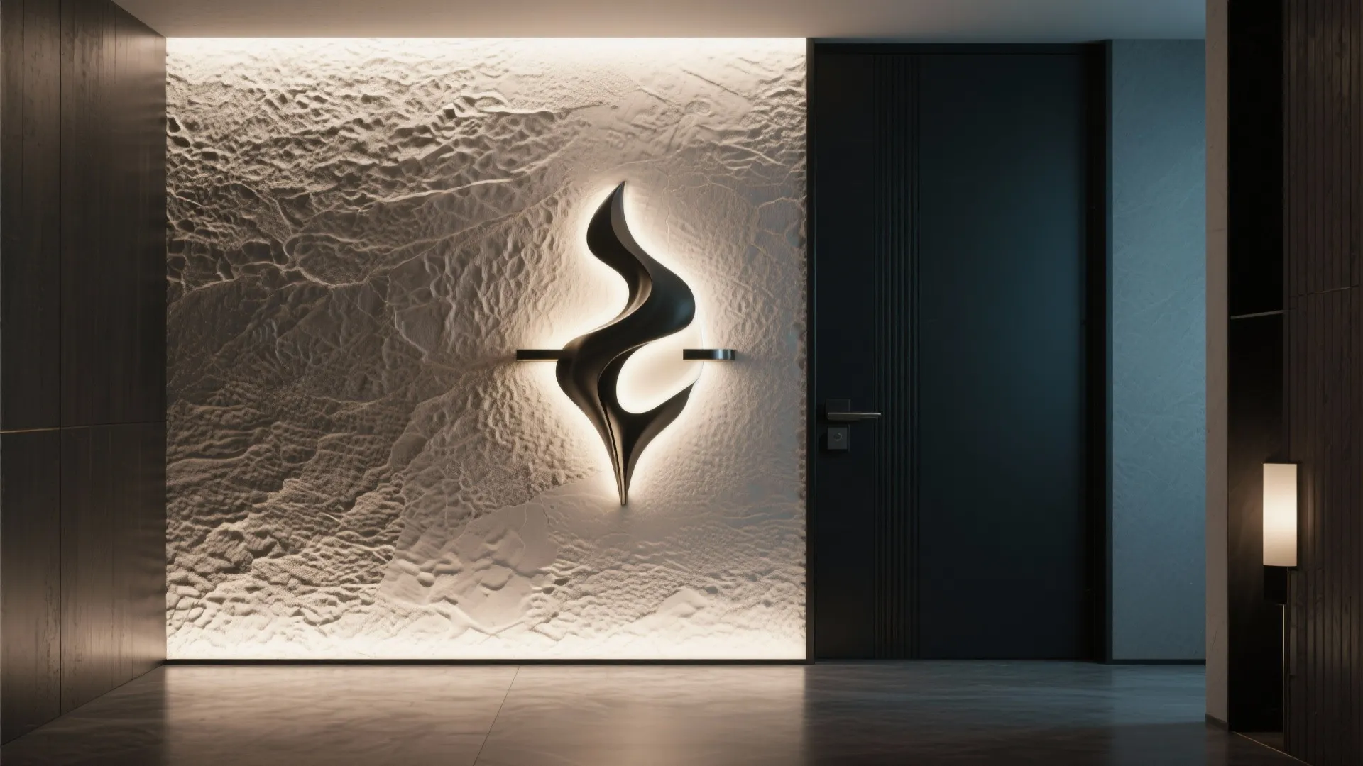 5. Sculptural LED sconces as wall art