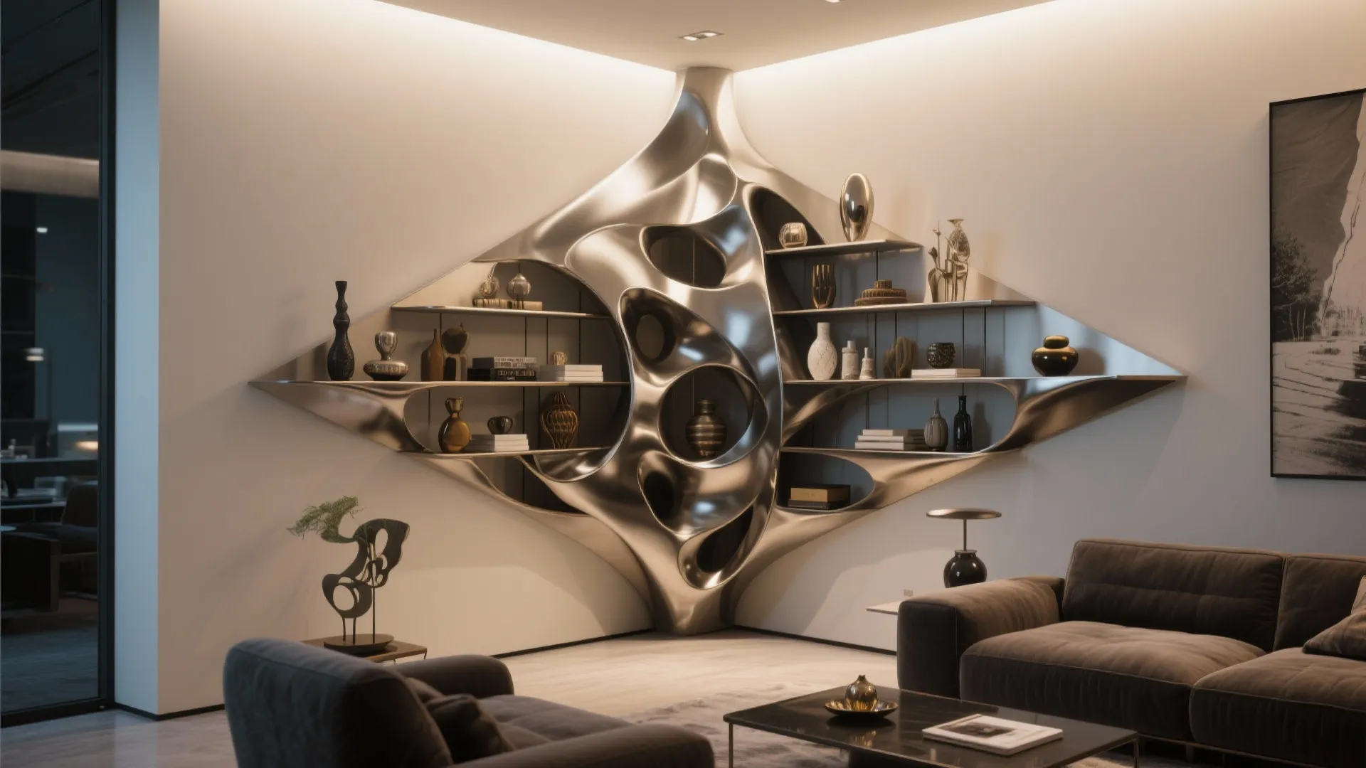 10. Sculptural Statement Shelf