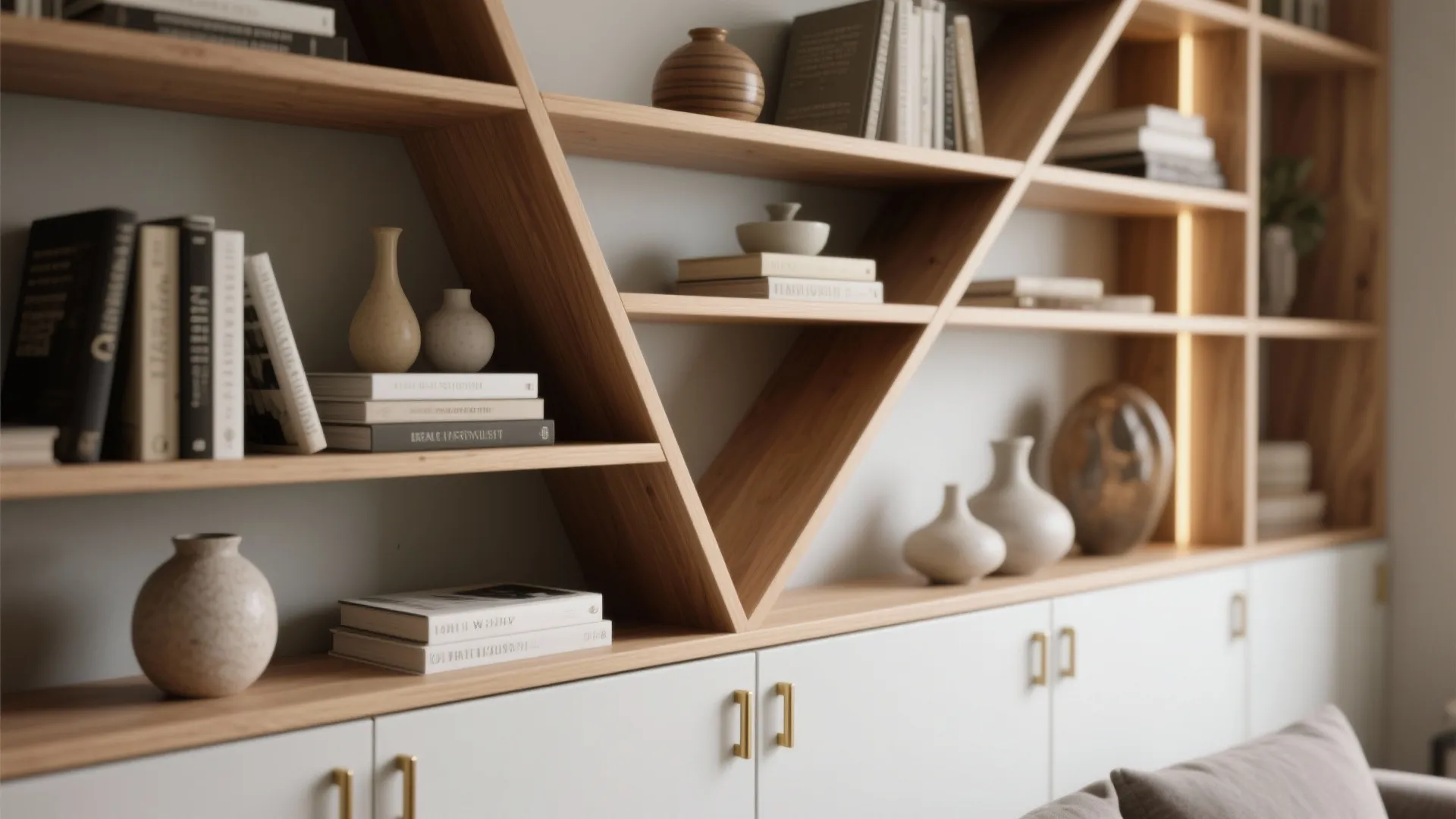 2. Sculptural Storage: Make Shelves the Statement