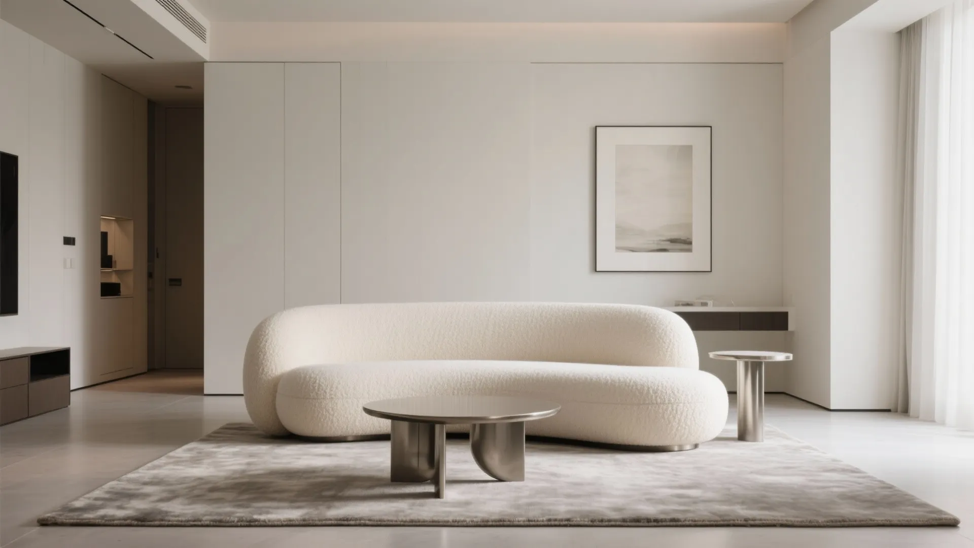 1) Minimalist Luxury with Sculptural Seating