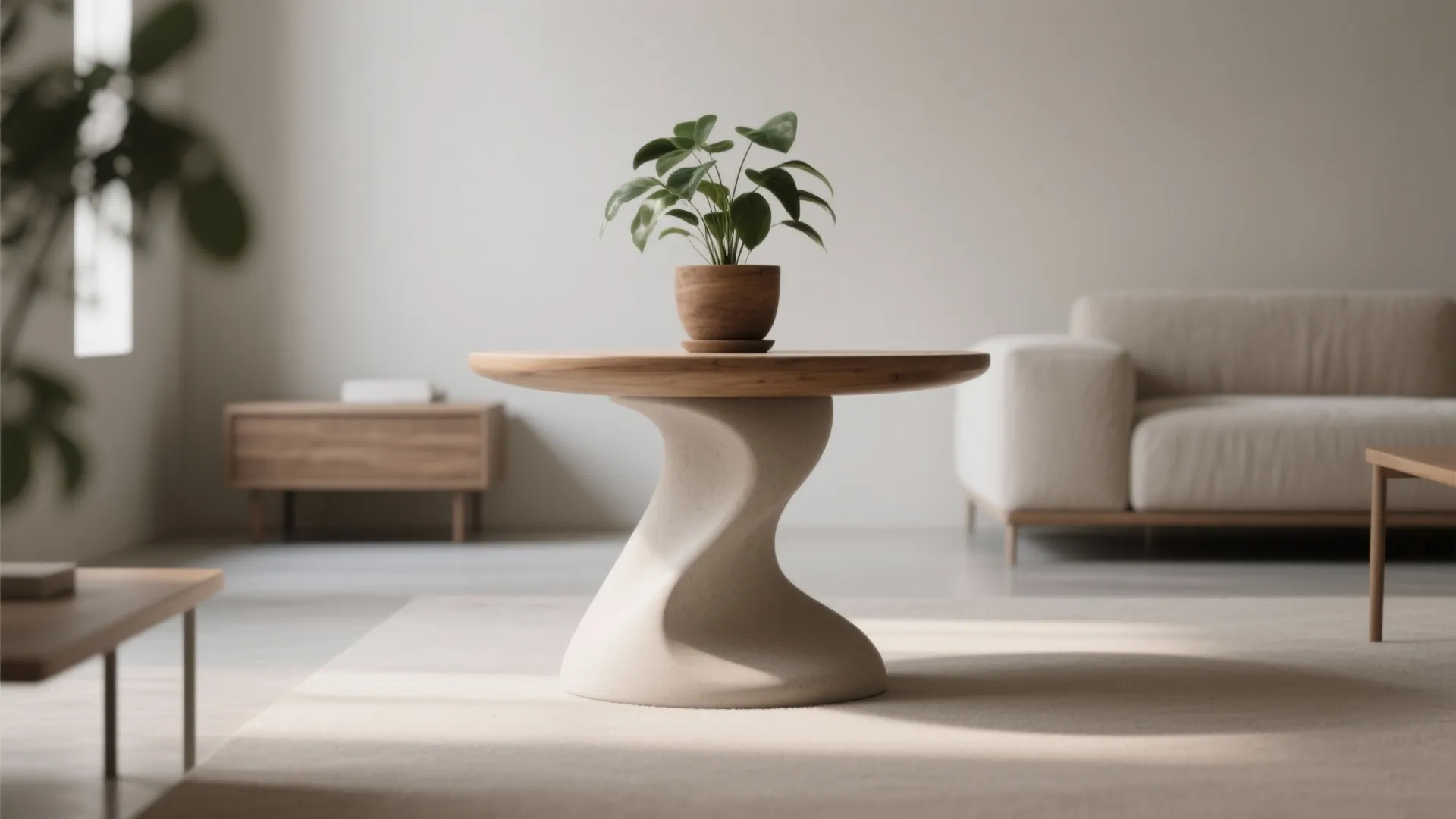 3. Sculptural Stools & Pedestals: Make a statement without bulk