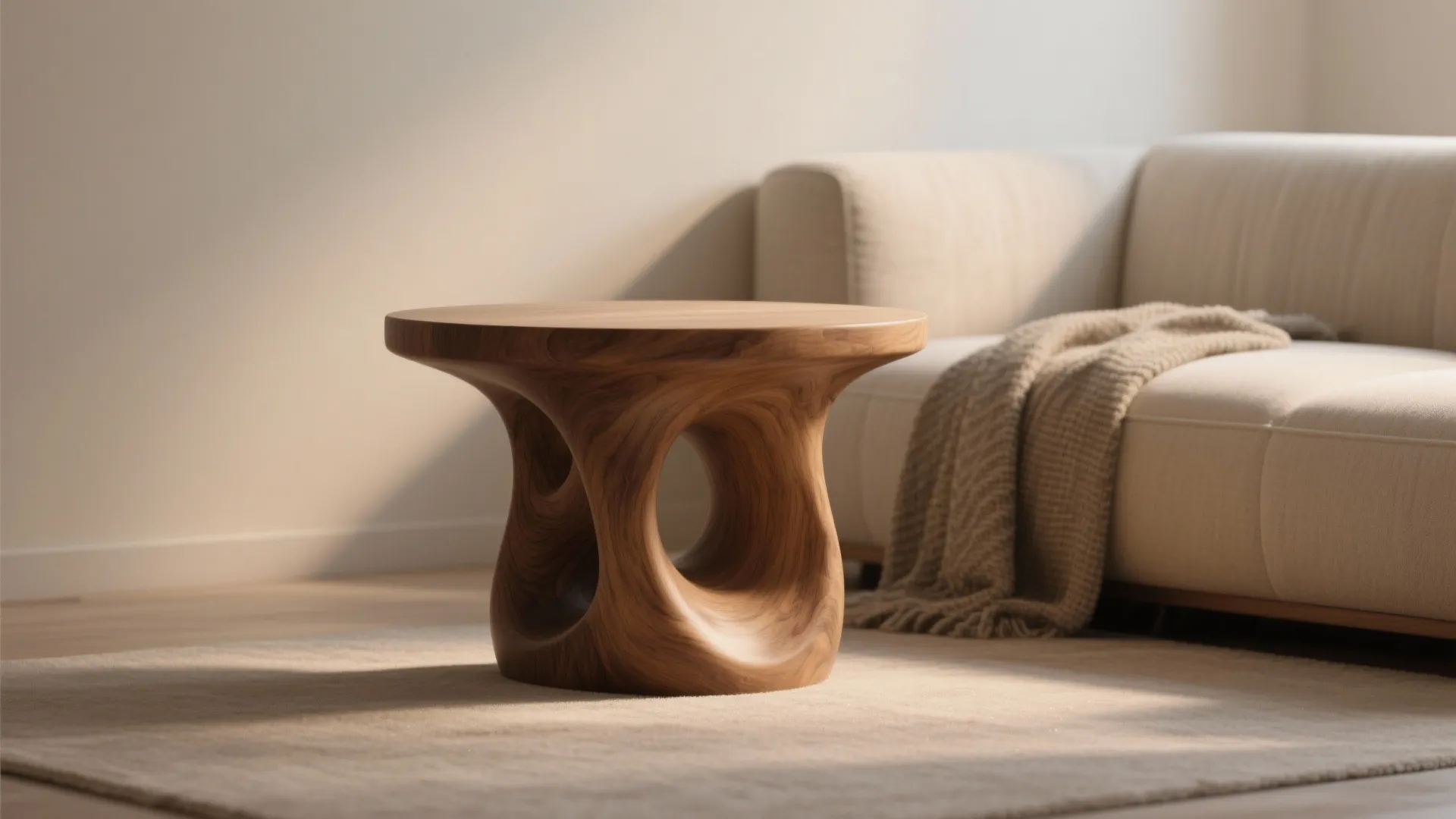 5. Sculptural single-piece accent table