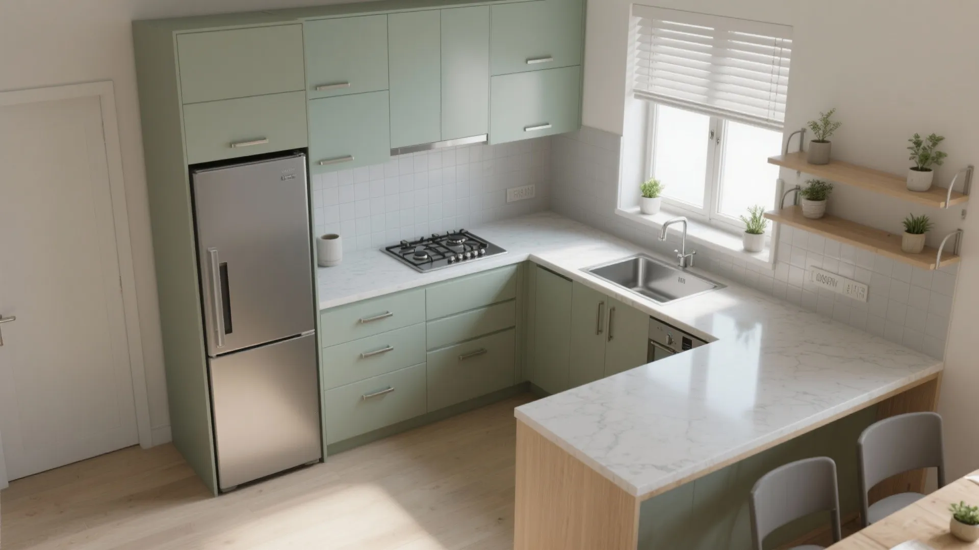 SE Kitchen with an Efficient L-shape