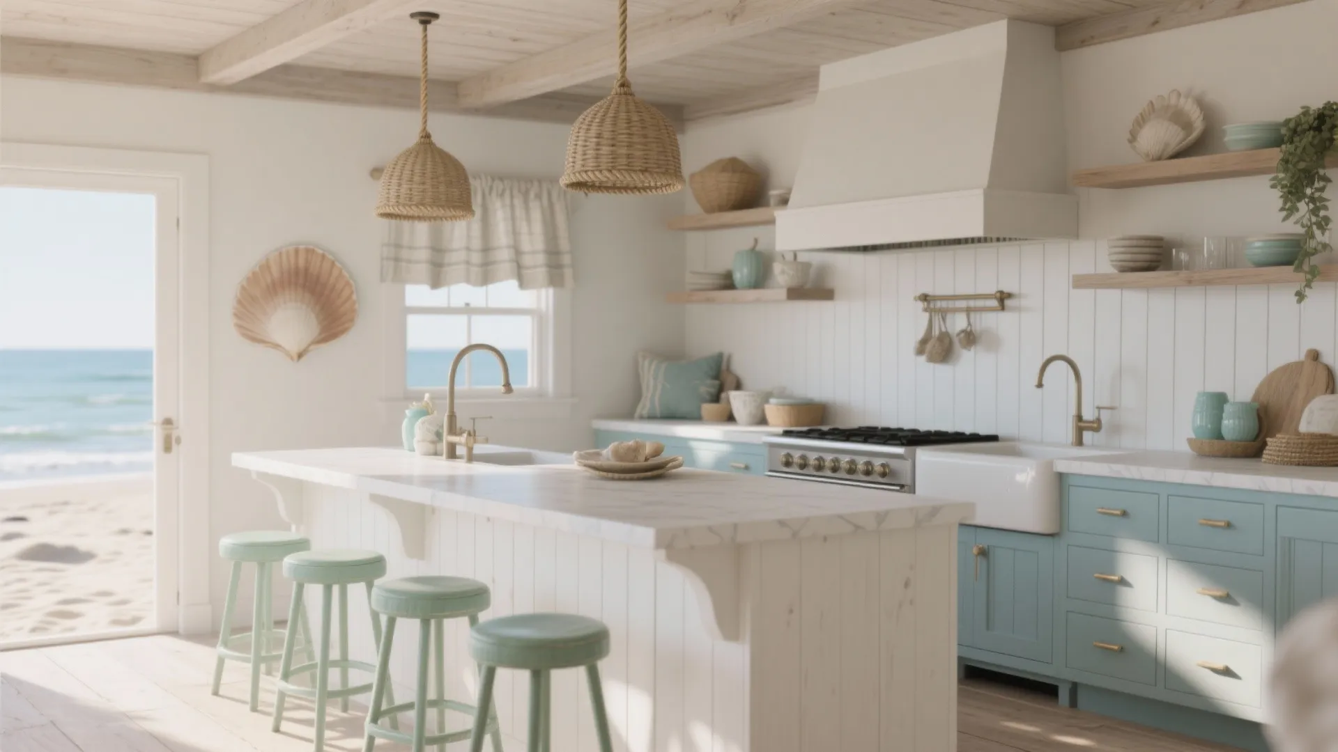 2) A sea-glass palette (not a theme park)