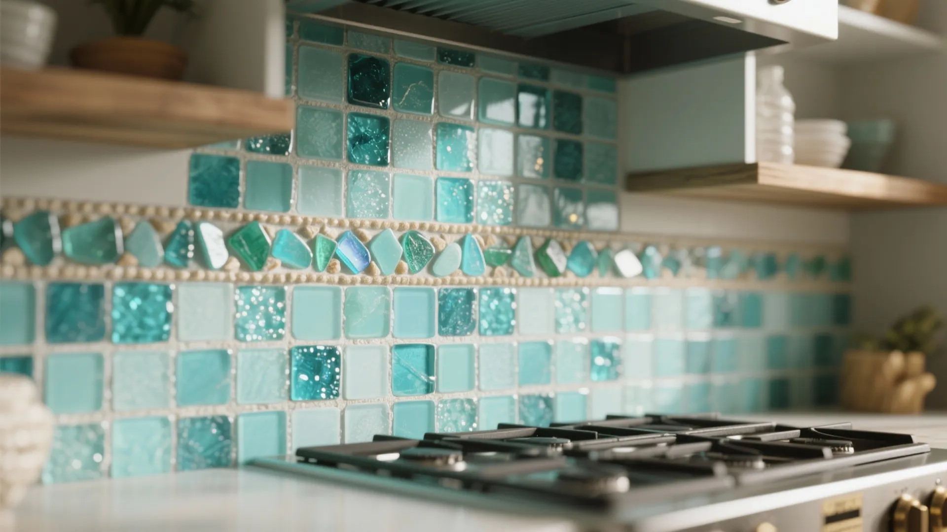2. Sea Glass Mosaic Accent for Beachy Charm