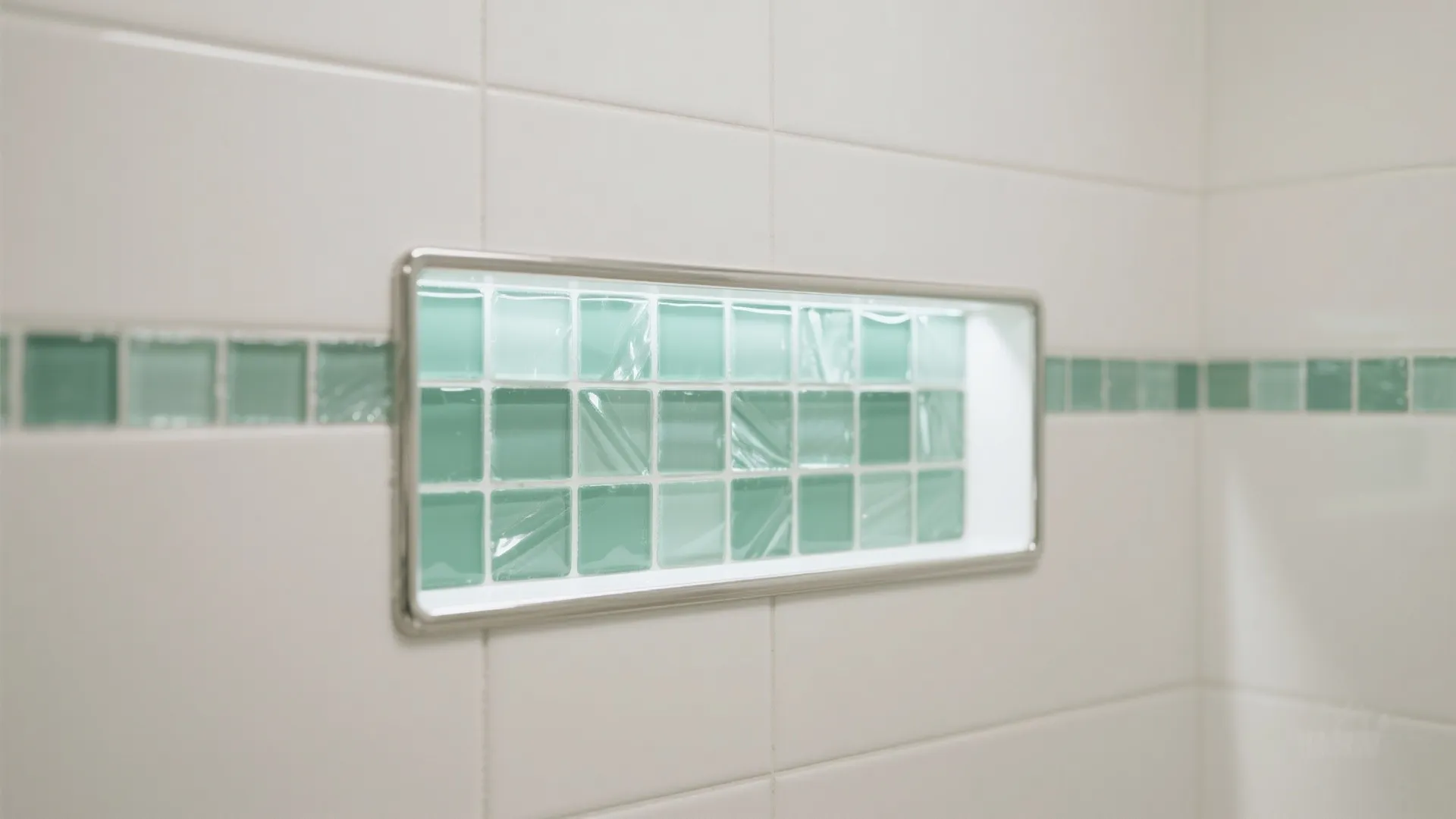 Seafoam glass mosaics for shimmer