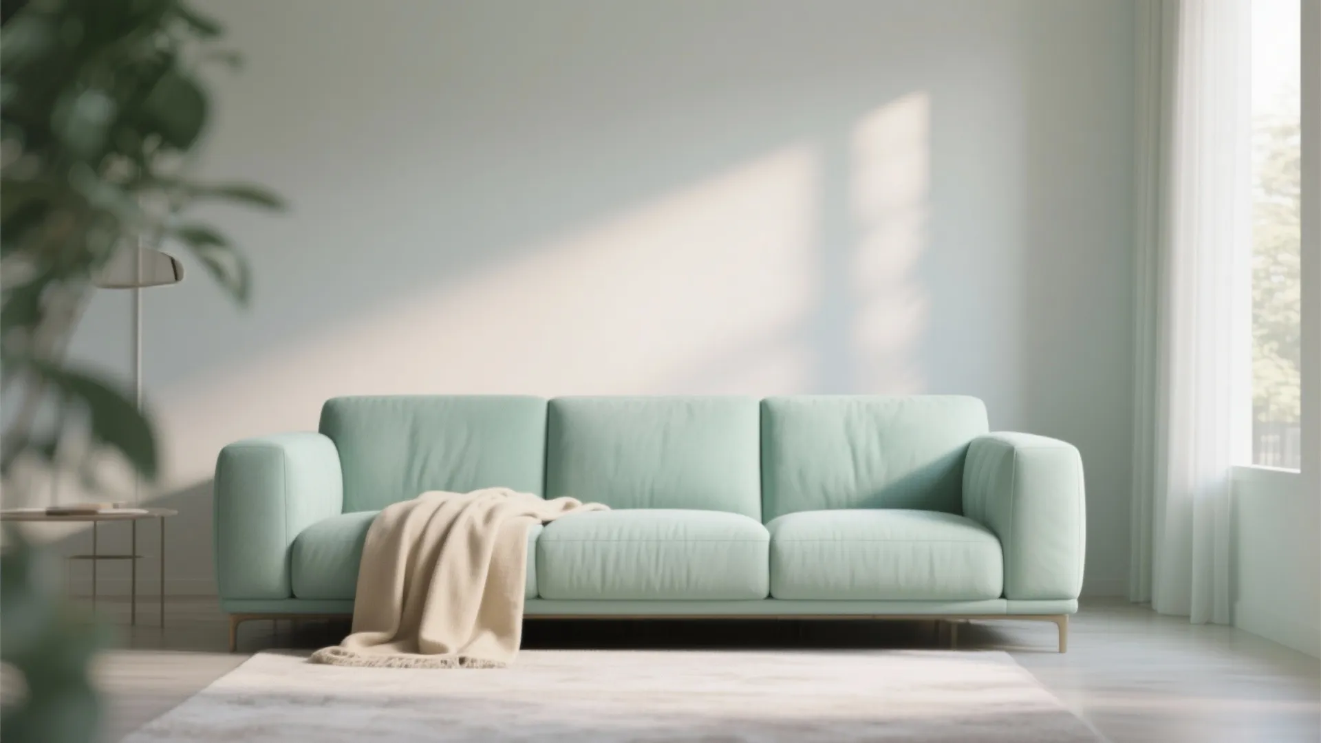 8. Seafoam Sofas for Center Stage