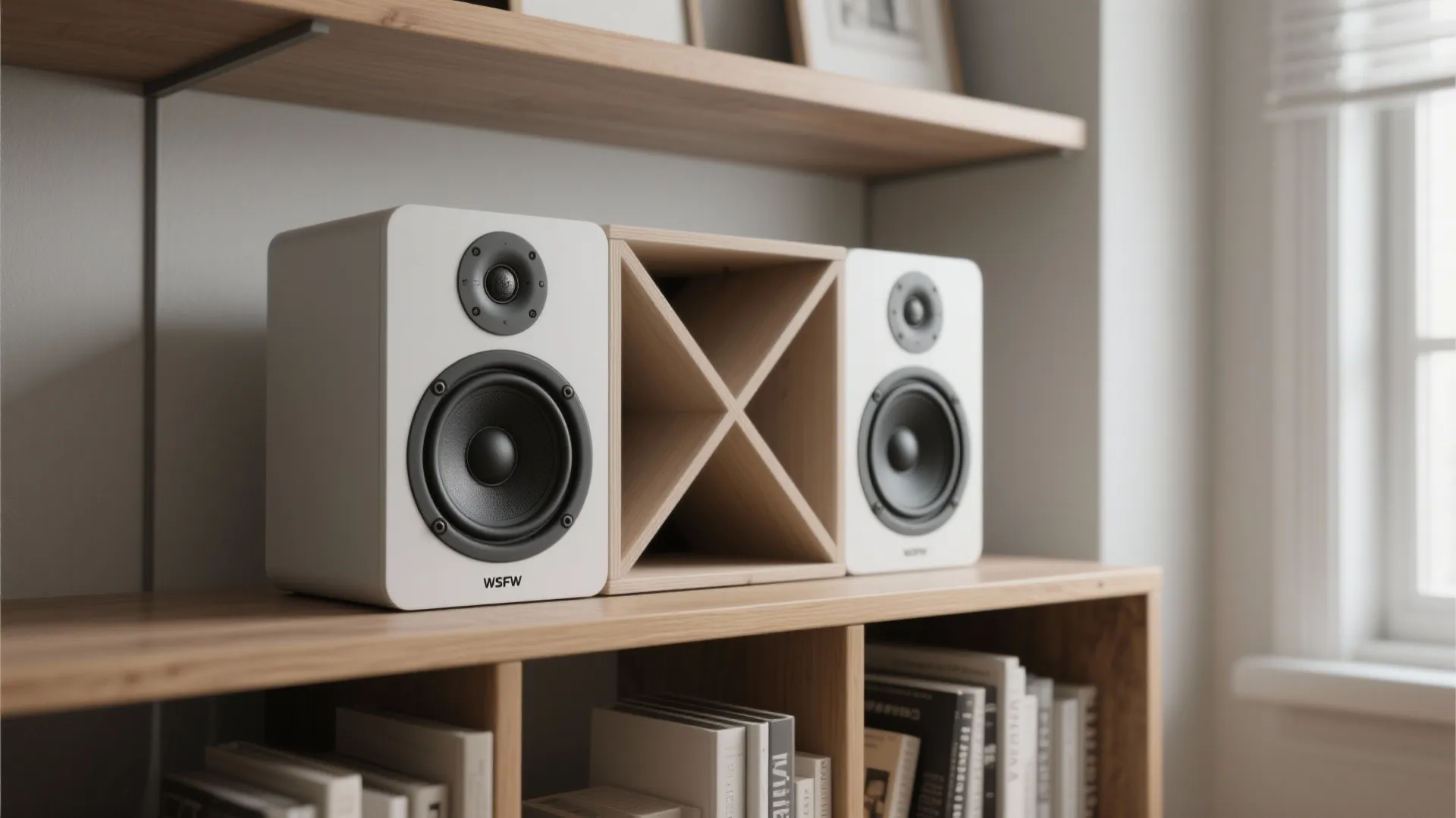 1. Minimalist sealed bookshelf