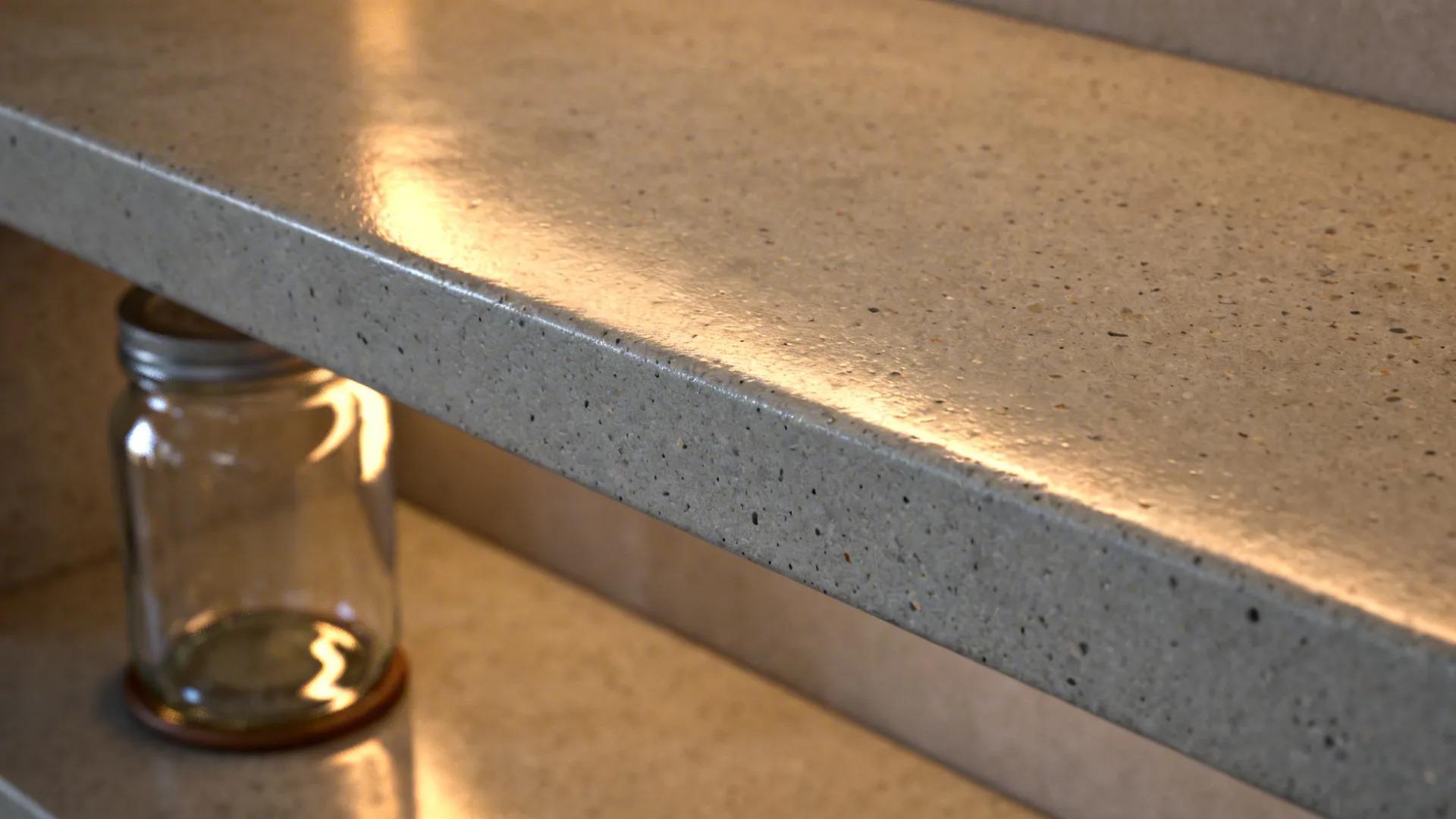 Sealed Cement Shelves for Pantry Walls