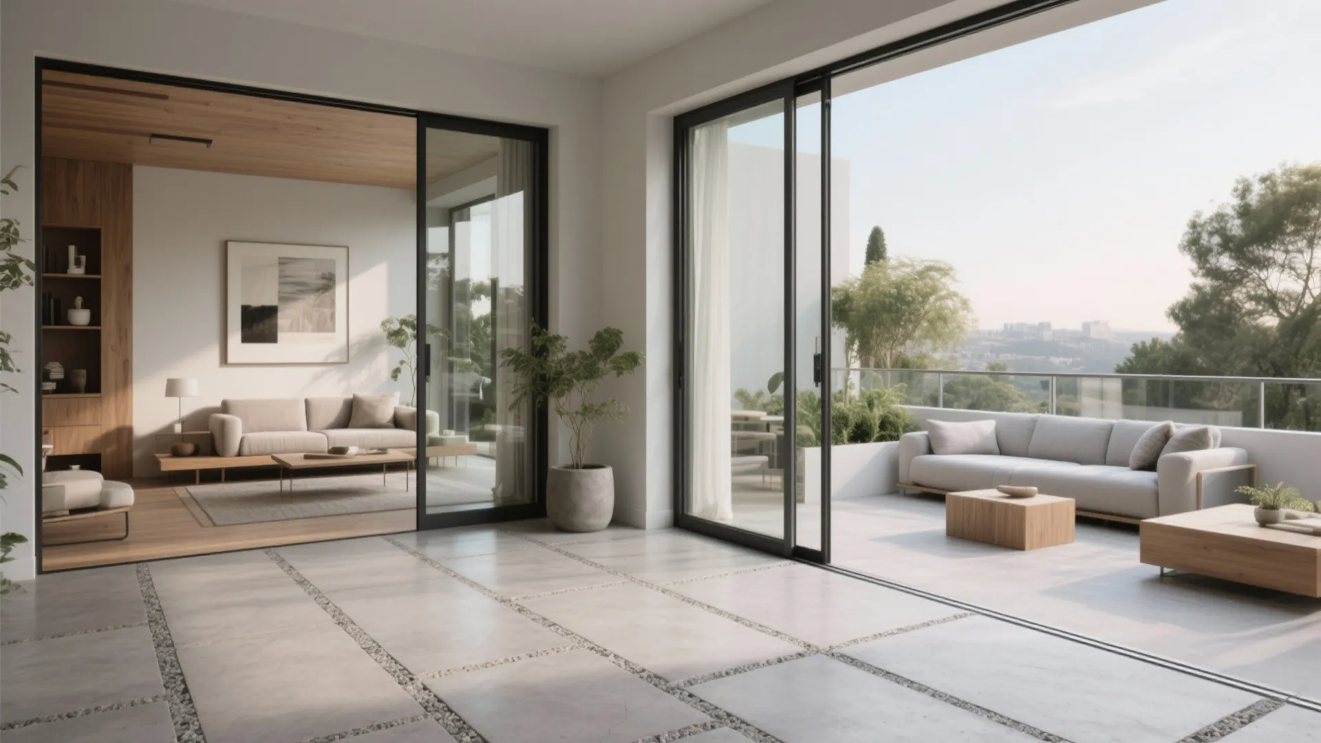 Stone Pavers or Microcement (Seamless, Luxe Feel)