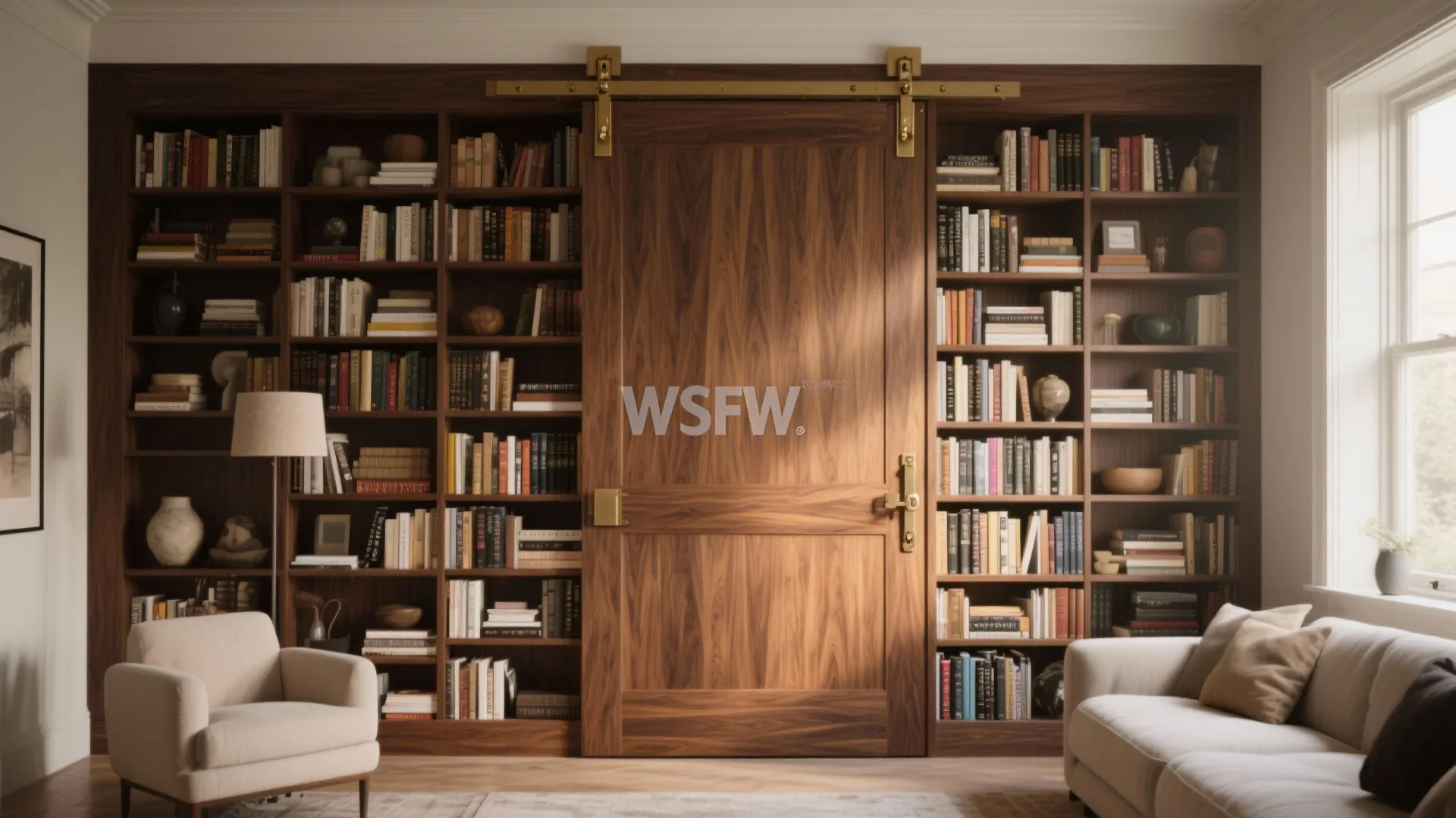 1. The Seamless Bookshelf Door