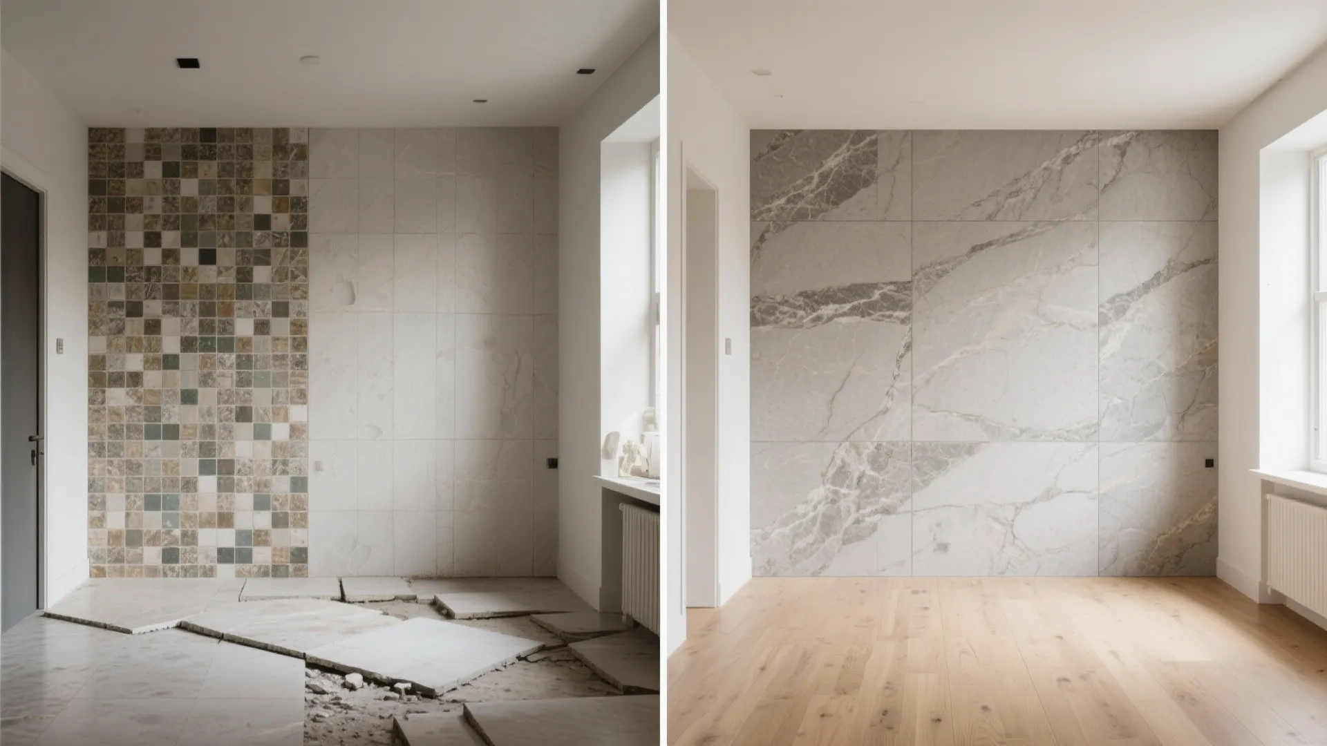 Statement Surfaces: Stone-Look Slabs and Seamless Floors