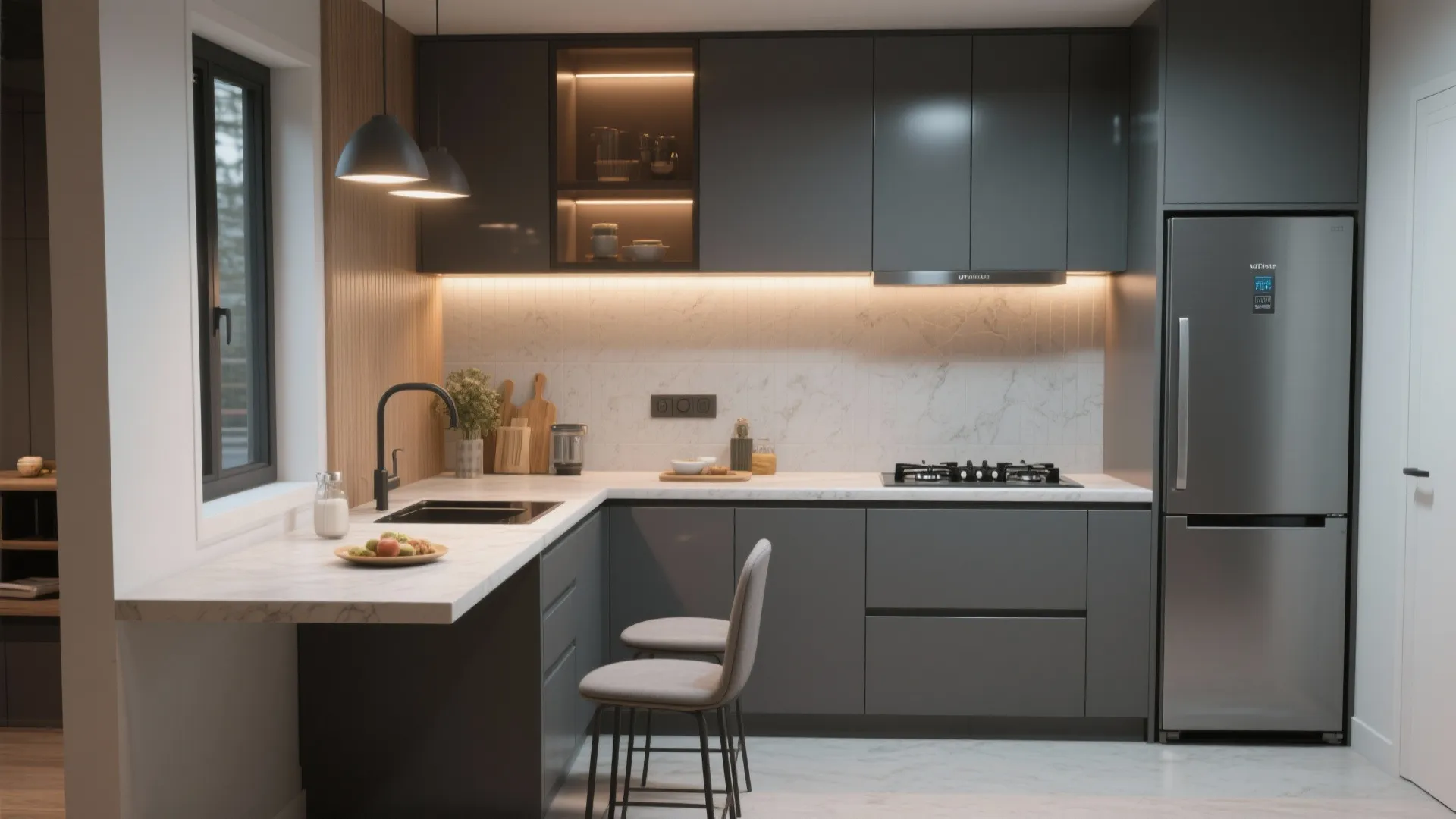 3. Seamless kitchen nooks and integrated appliances
