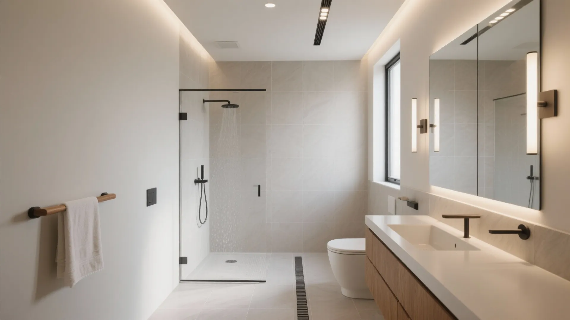 Idea 2: Glass, Light, and a Seamless Wet Zone