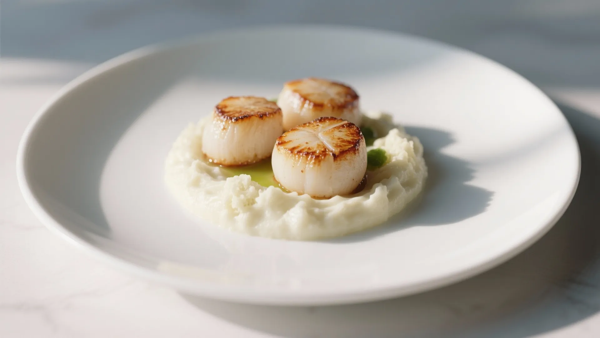 1. Seared Scallops with Cauliflower Purée