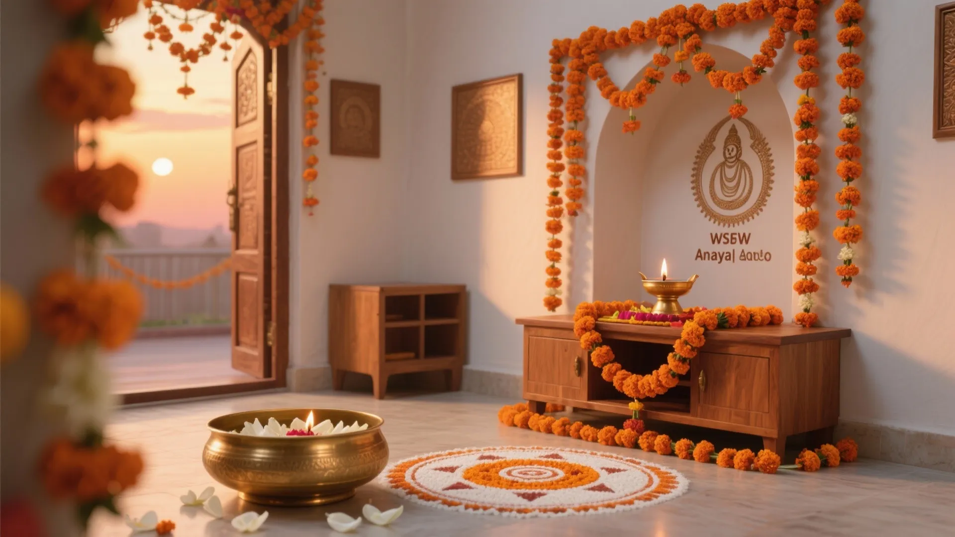 Seasonal decor: marigolds, rangoli, and reusable accents