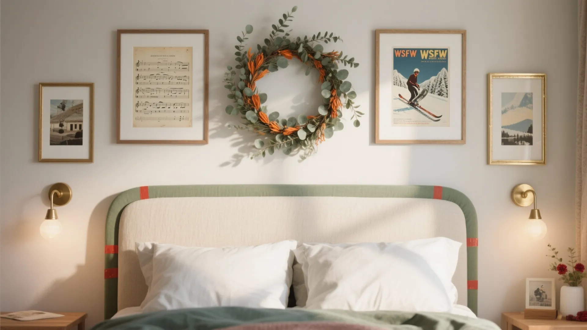 4) Swap art and headboard accents