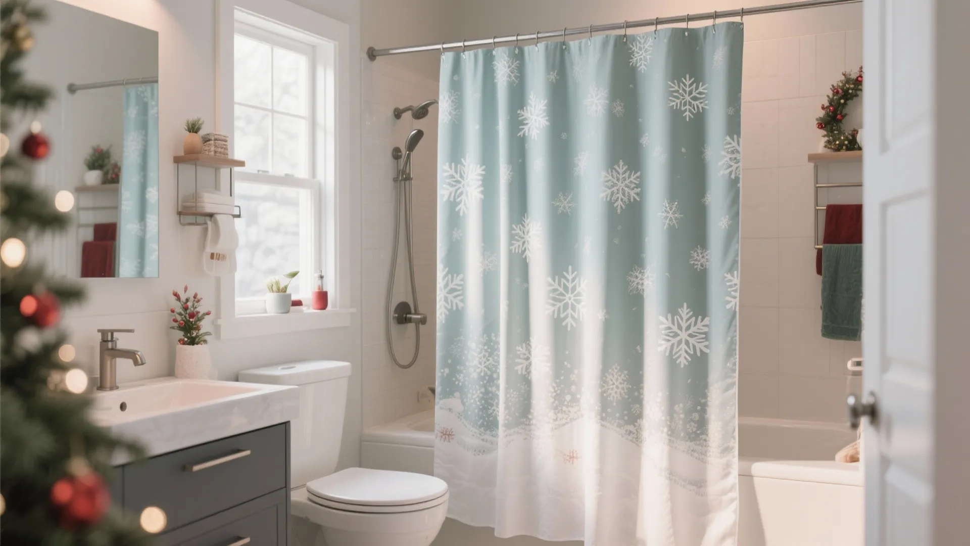 5. Seasonal Shower Curtain