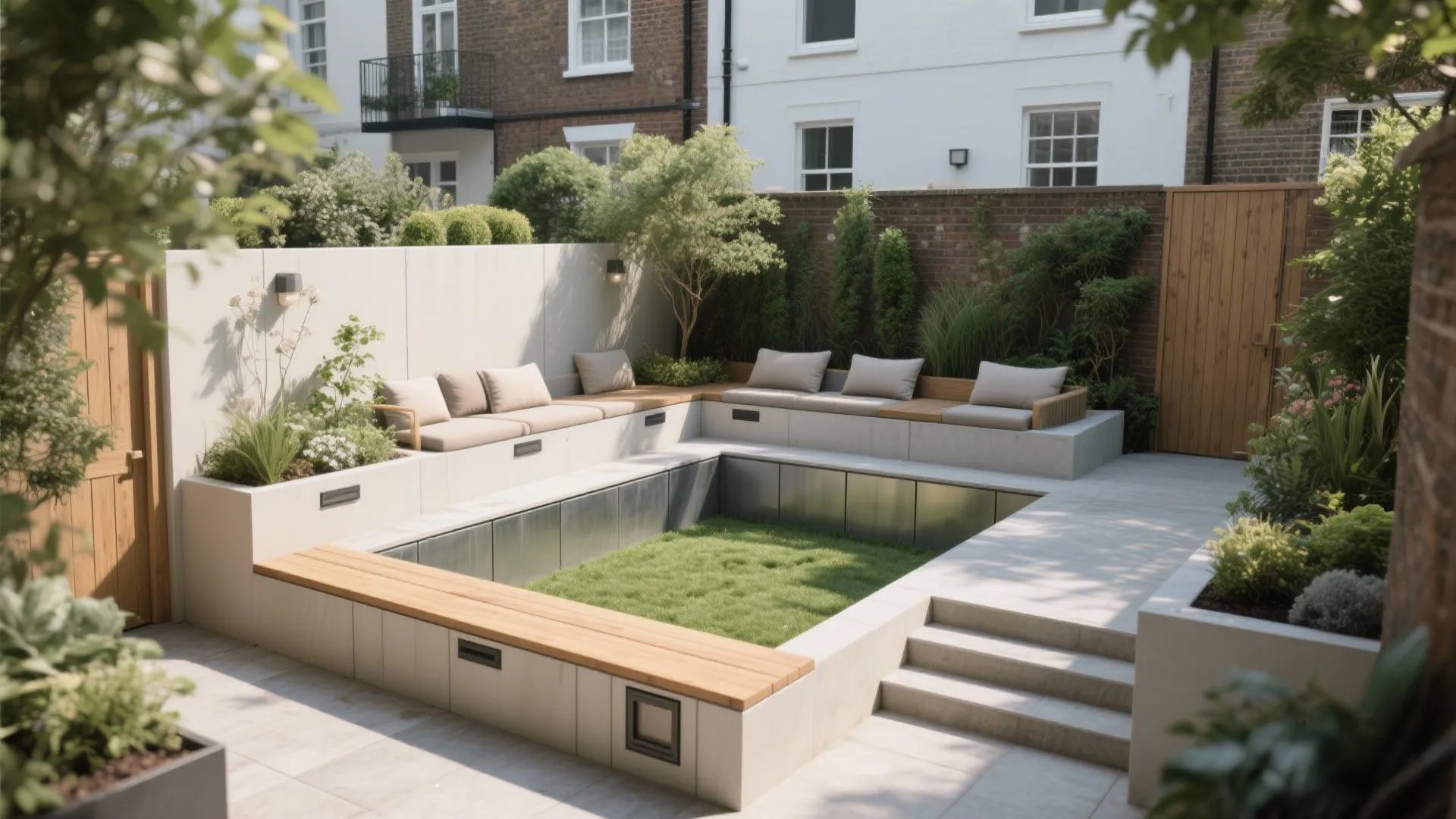 Split-Level Seating Bund for Micro Yards