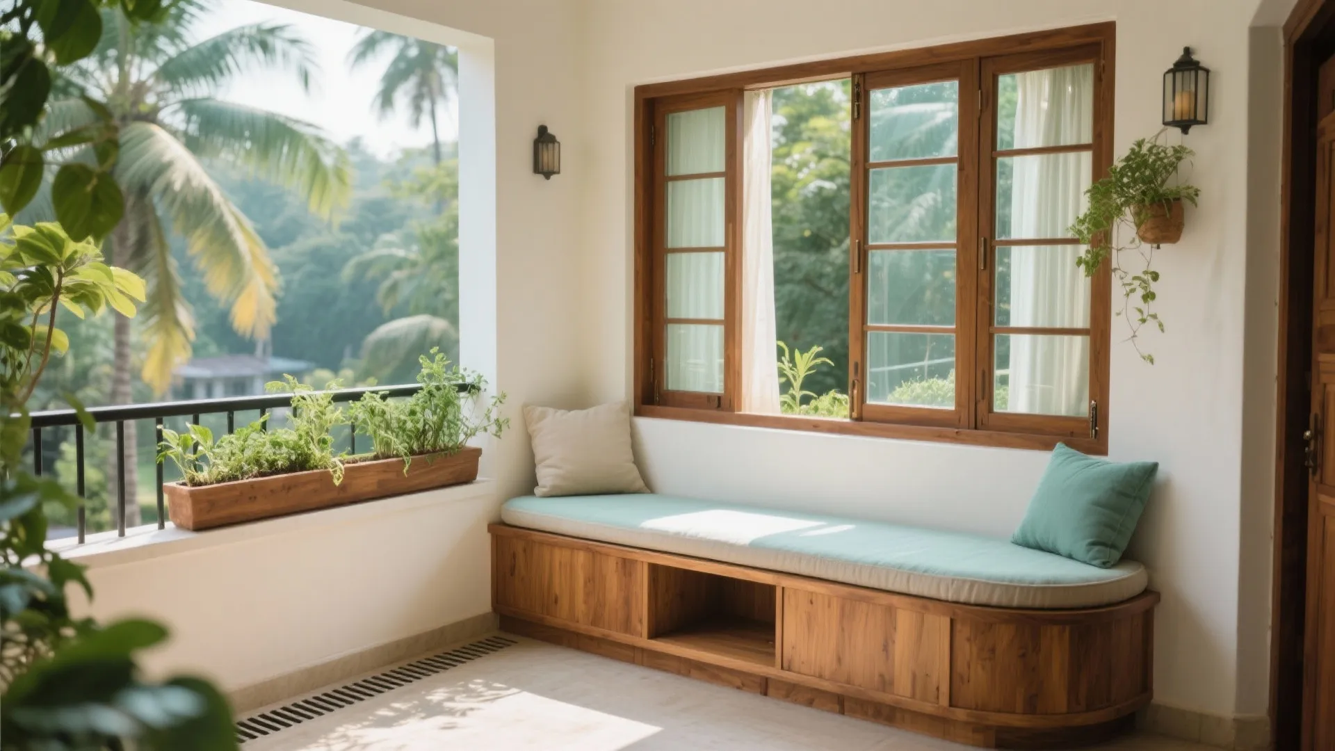 Window Seat + Planter Ledge: A Tiny Balcony That Lives Large