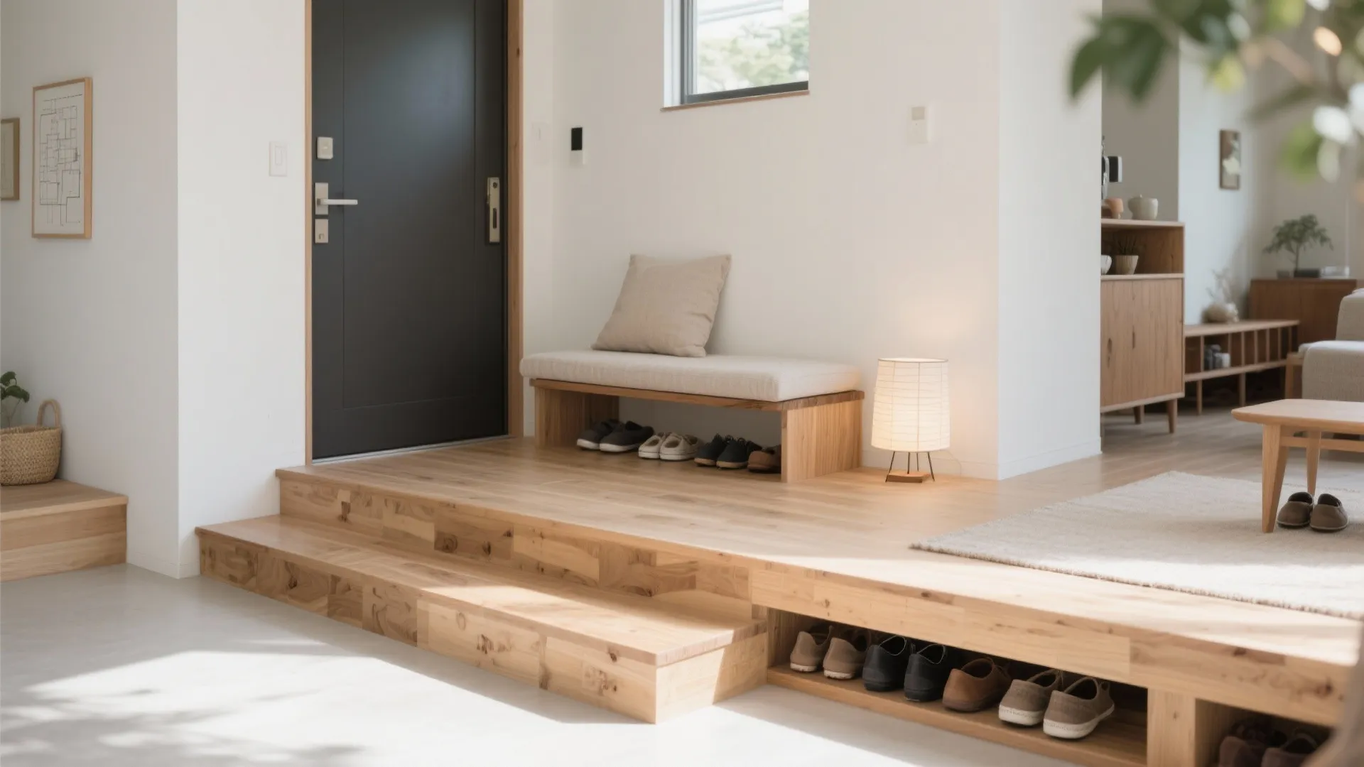 Tips 4: 1Kでも座れる段差ベンチ（暮らしの場 × 東京小户型）