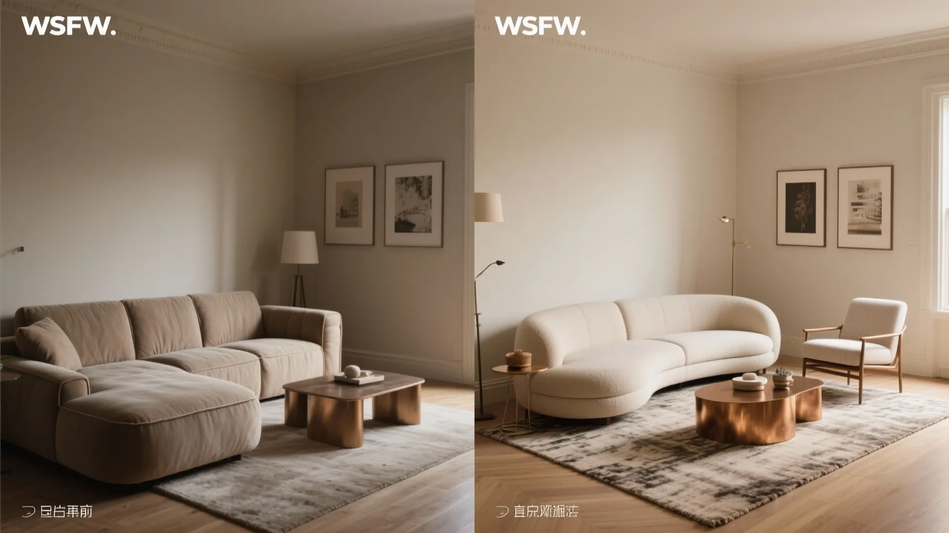 3) Sculpted Seating and Low Profiles