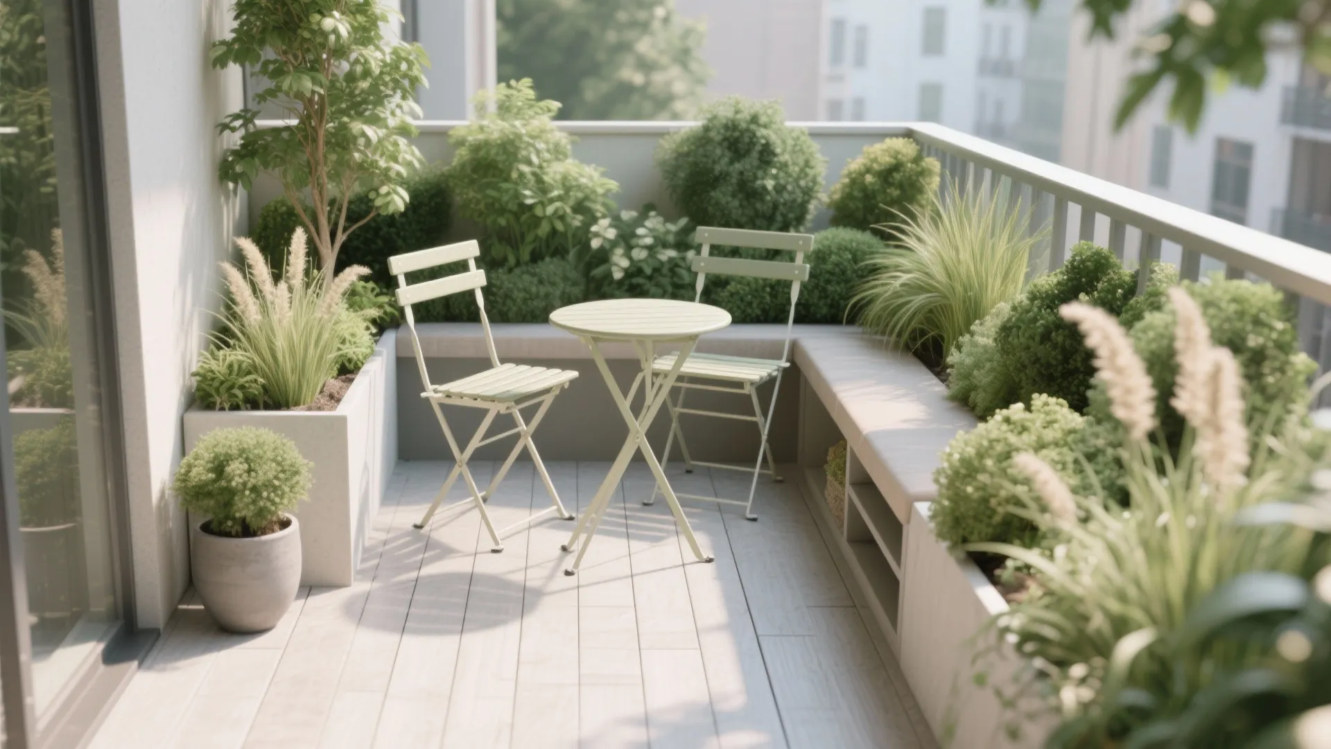 Seating Nook Wrapped in Greens