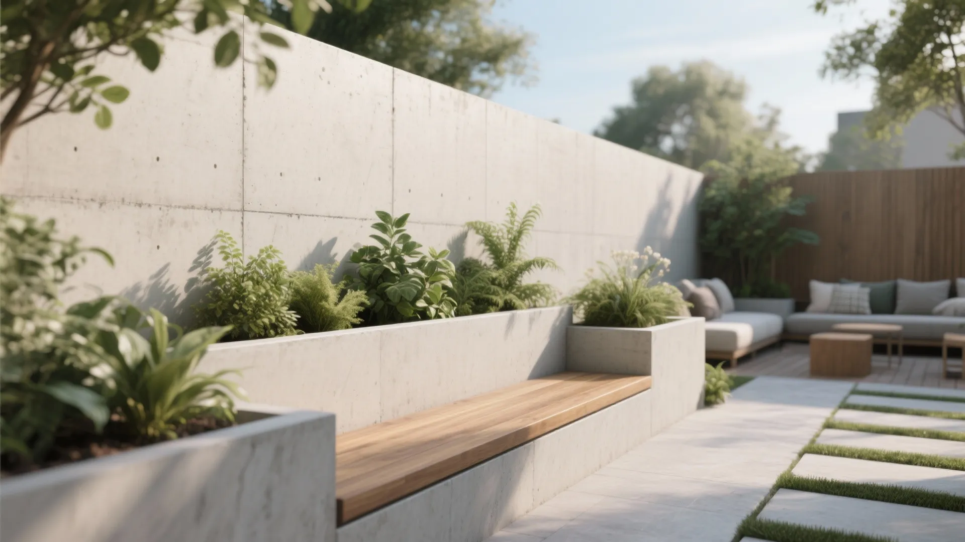 Integrated Seating and Planters