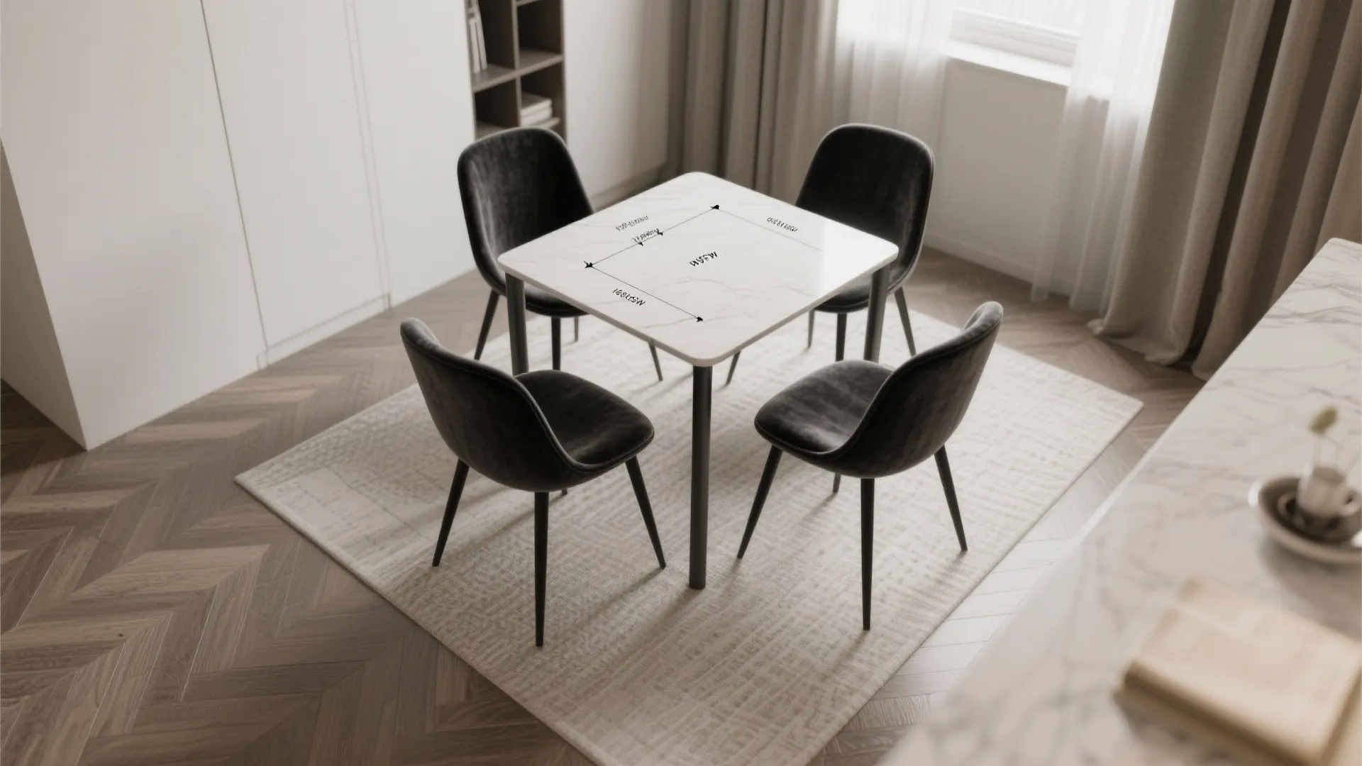 5. Scale with chair size and leg style