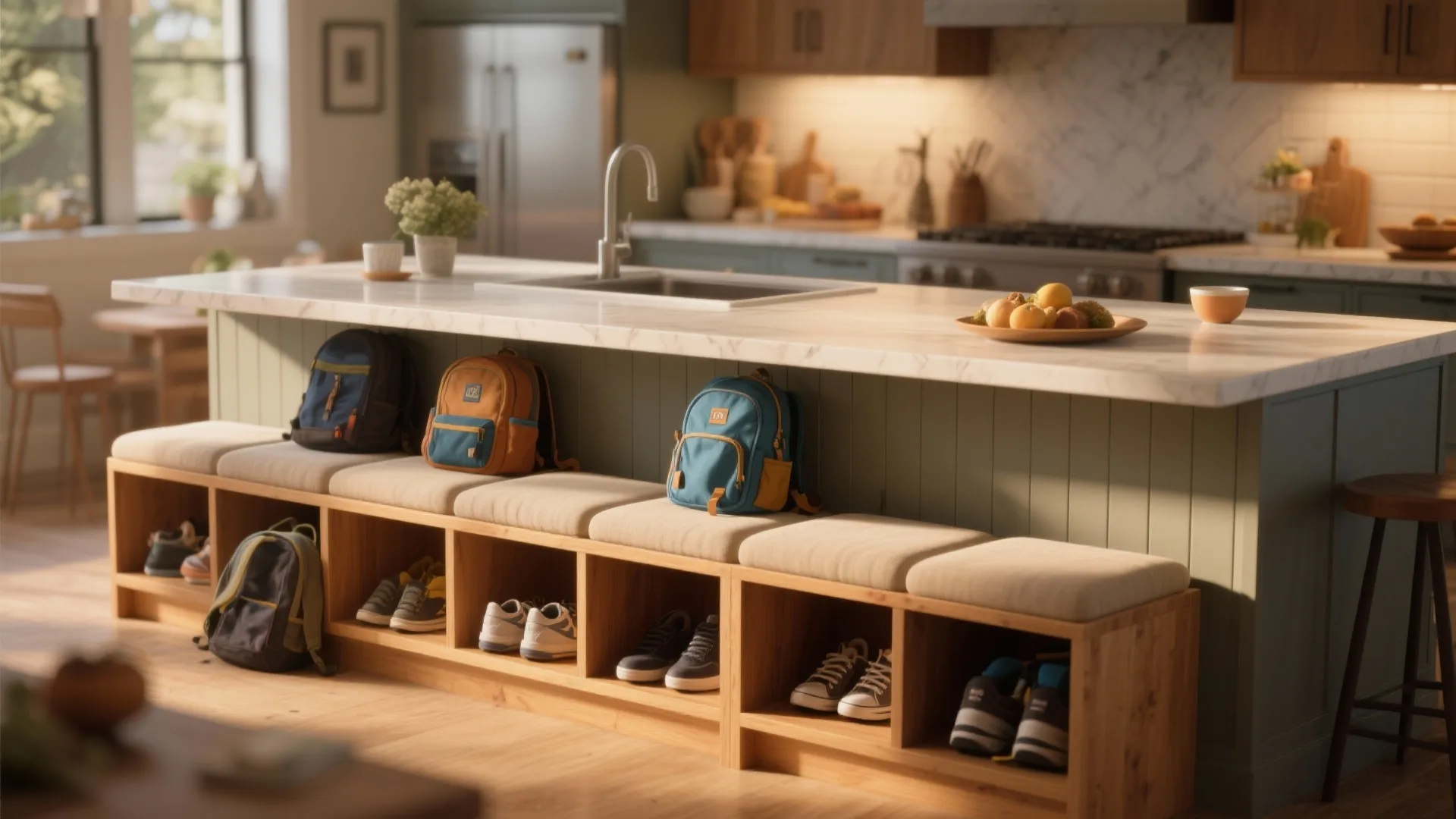 3. Integrated seating solution that doubles as storage