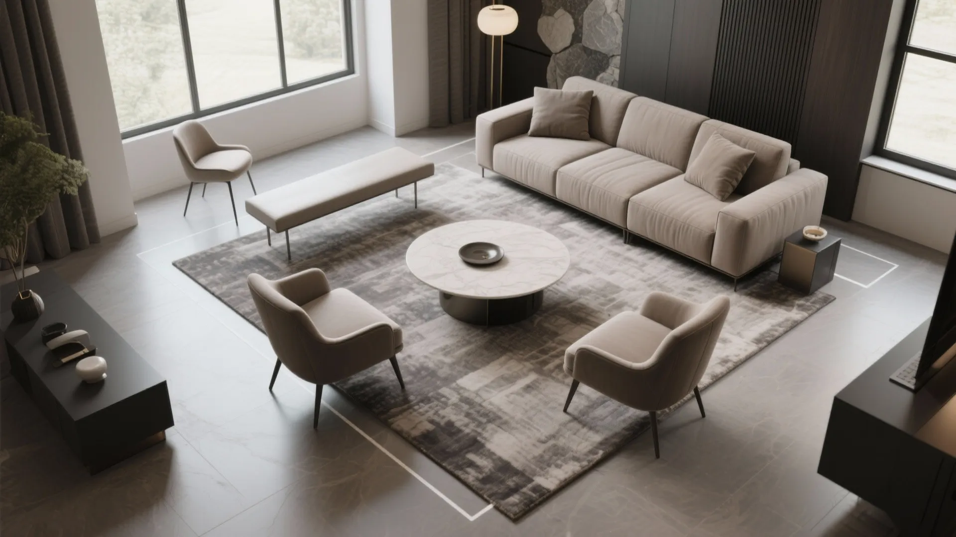Symmetry Meets Conversation: Tailored Seating Layout