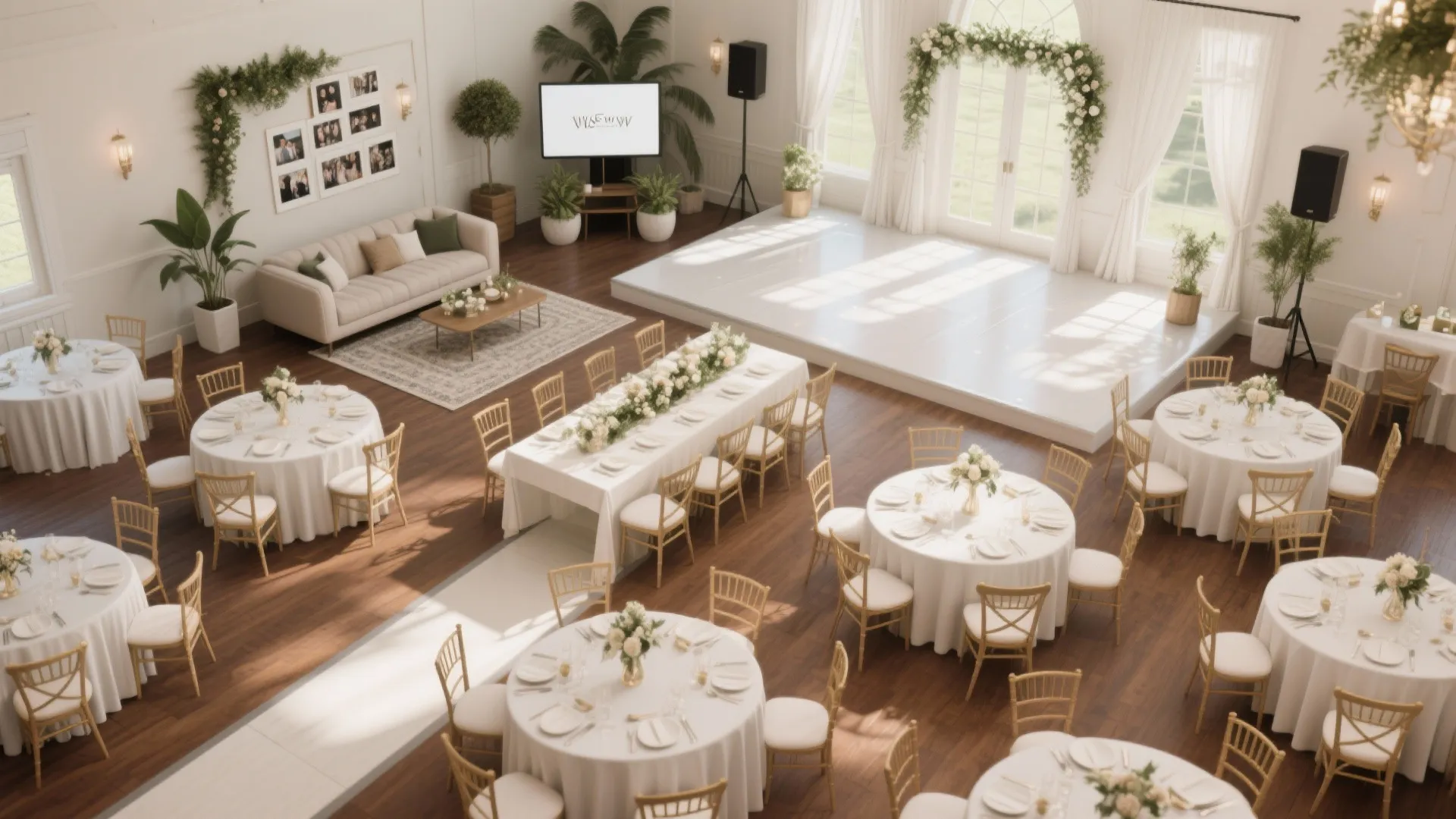 Flexible seating zones for flow and intimacy