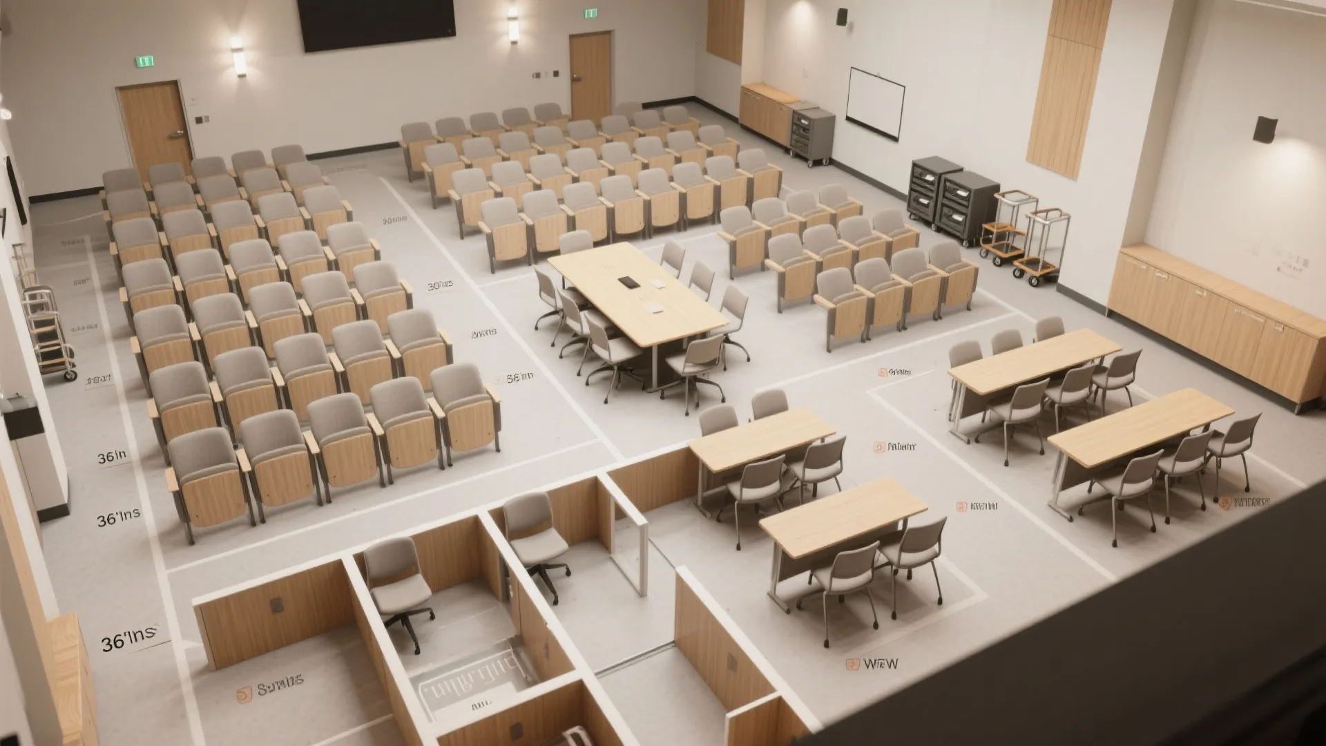 Flexible seating and modular layouts