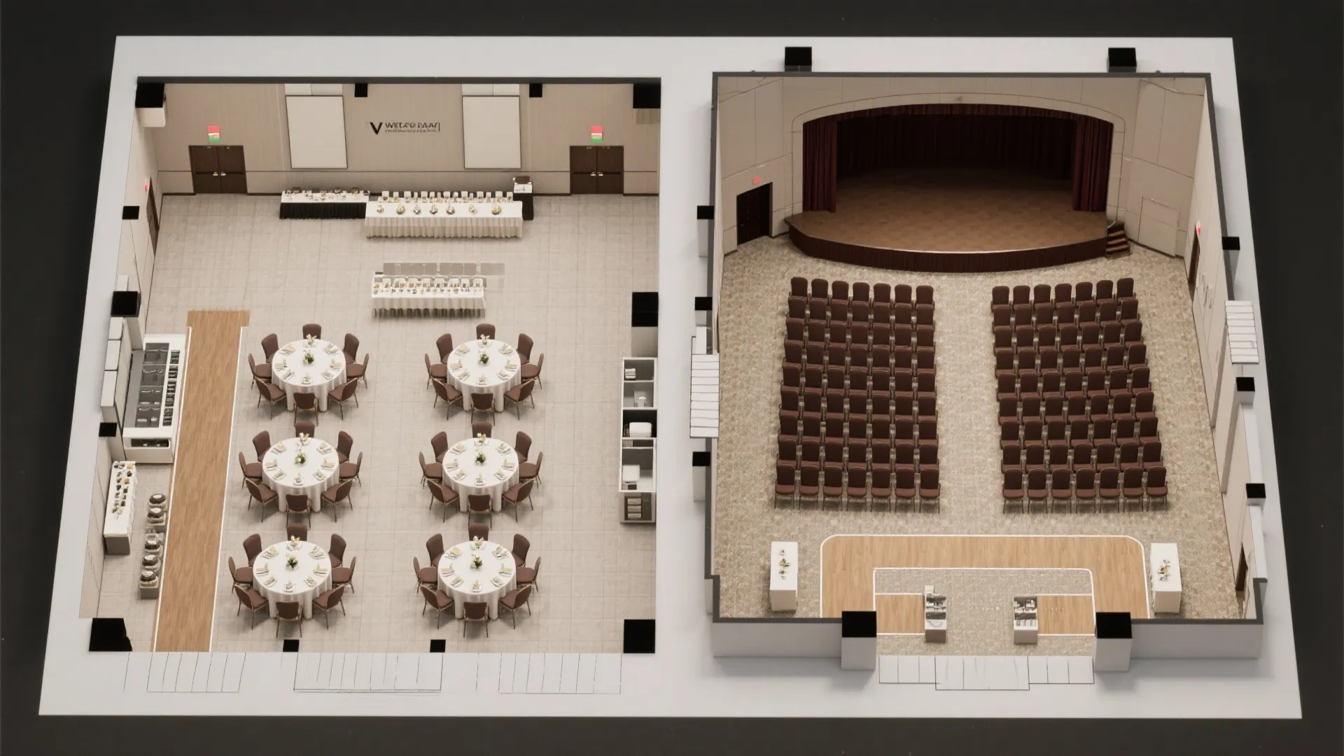 Modular seating that flips the room in minutes